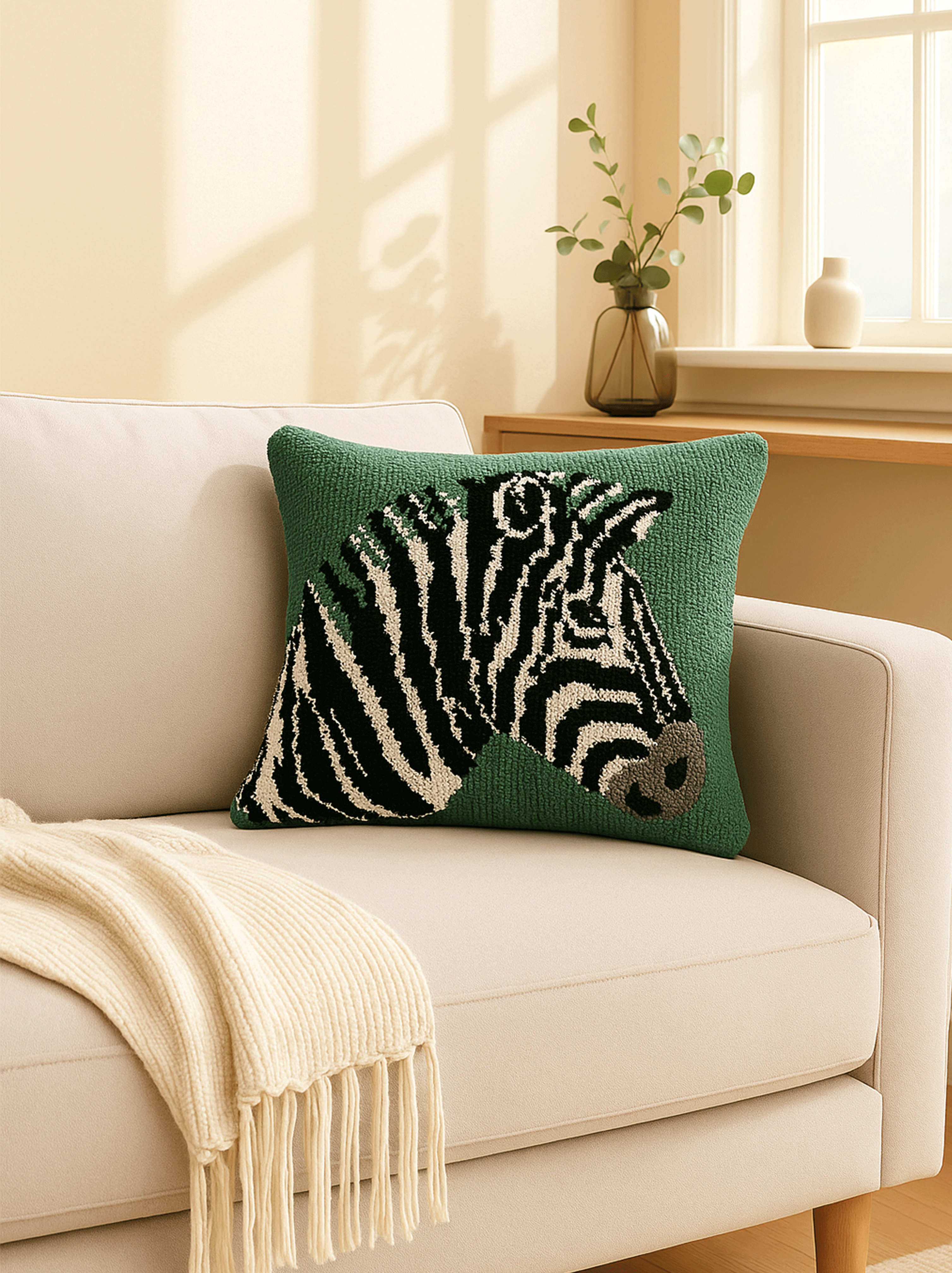 Zebra cushion cover