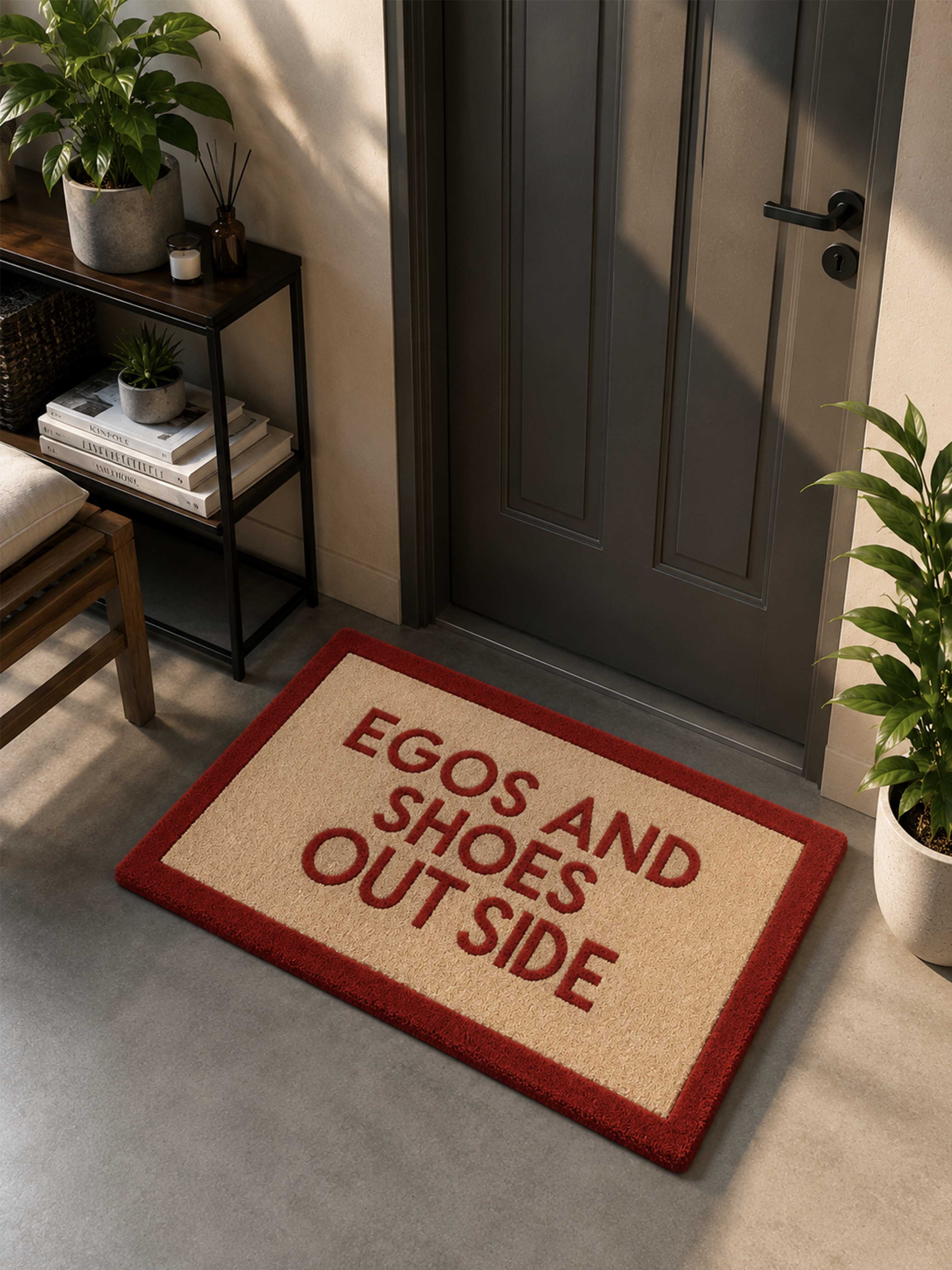 Ego and Shoes outside Hand tufted Rug