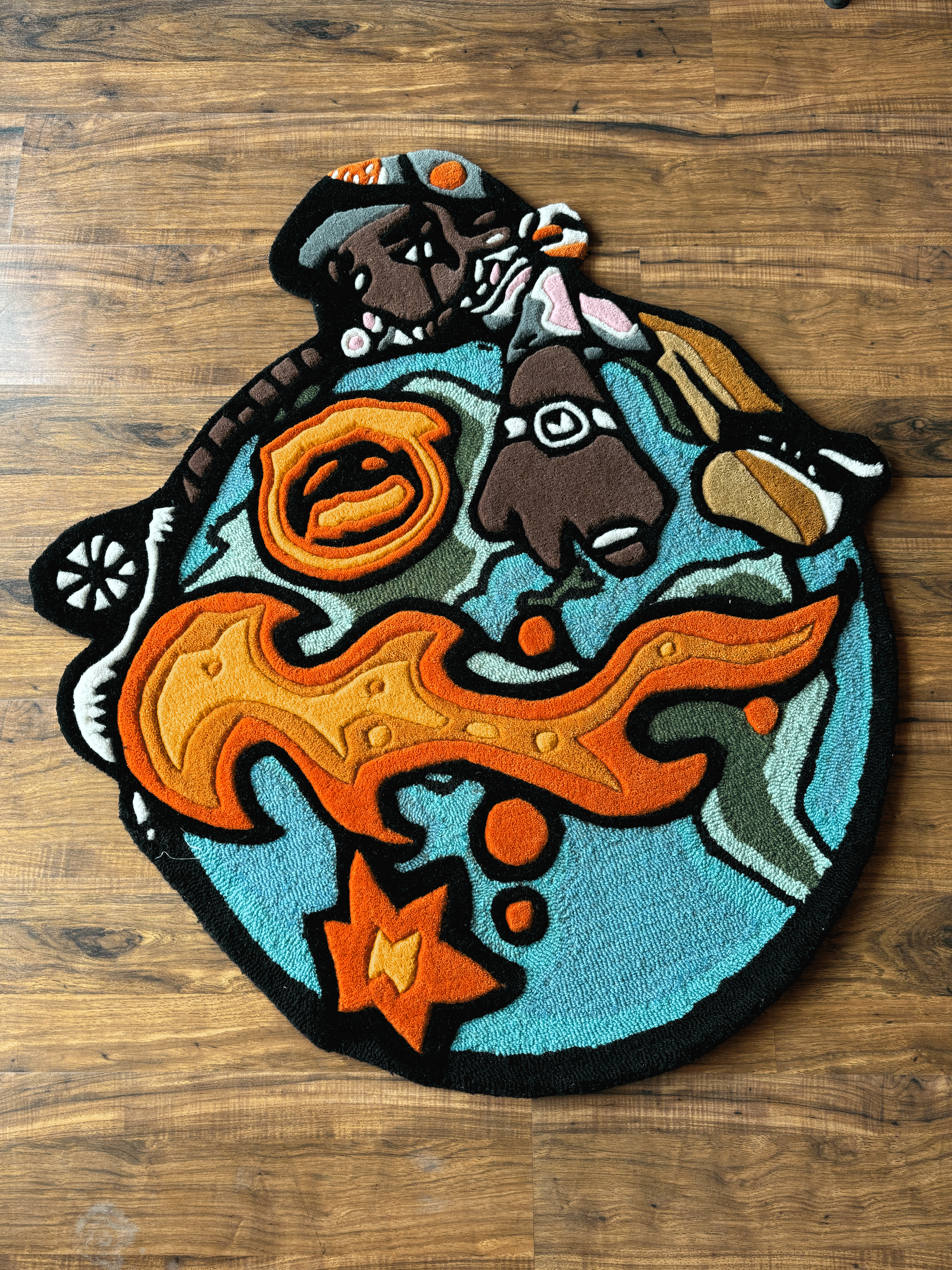 Travis world logo Rug