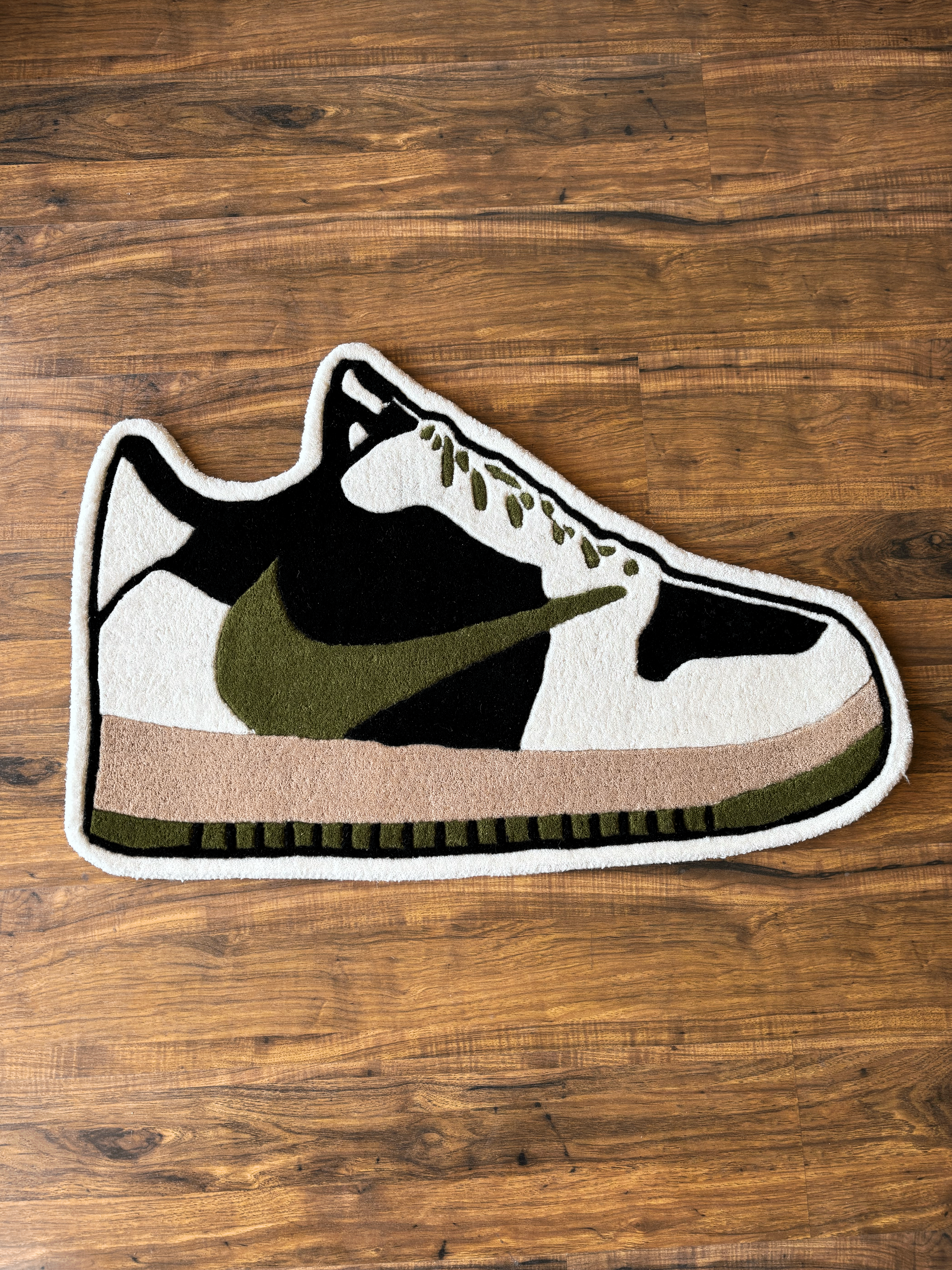 Olive Green Sneaker Hand Tufted Rug