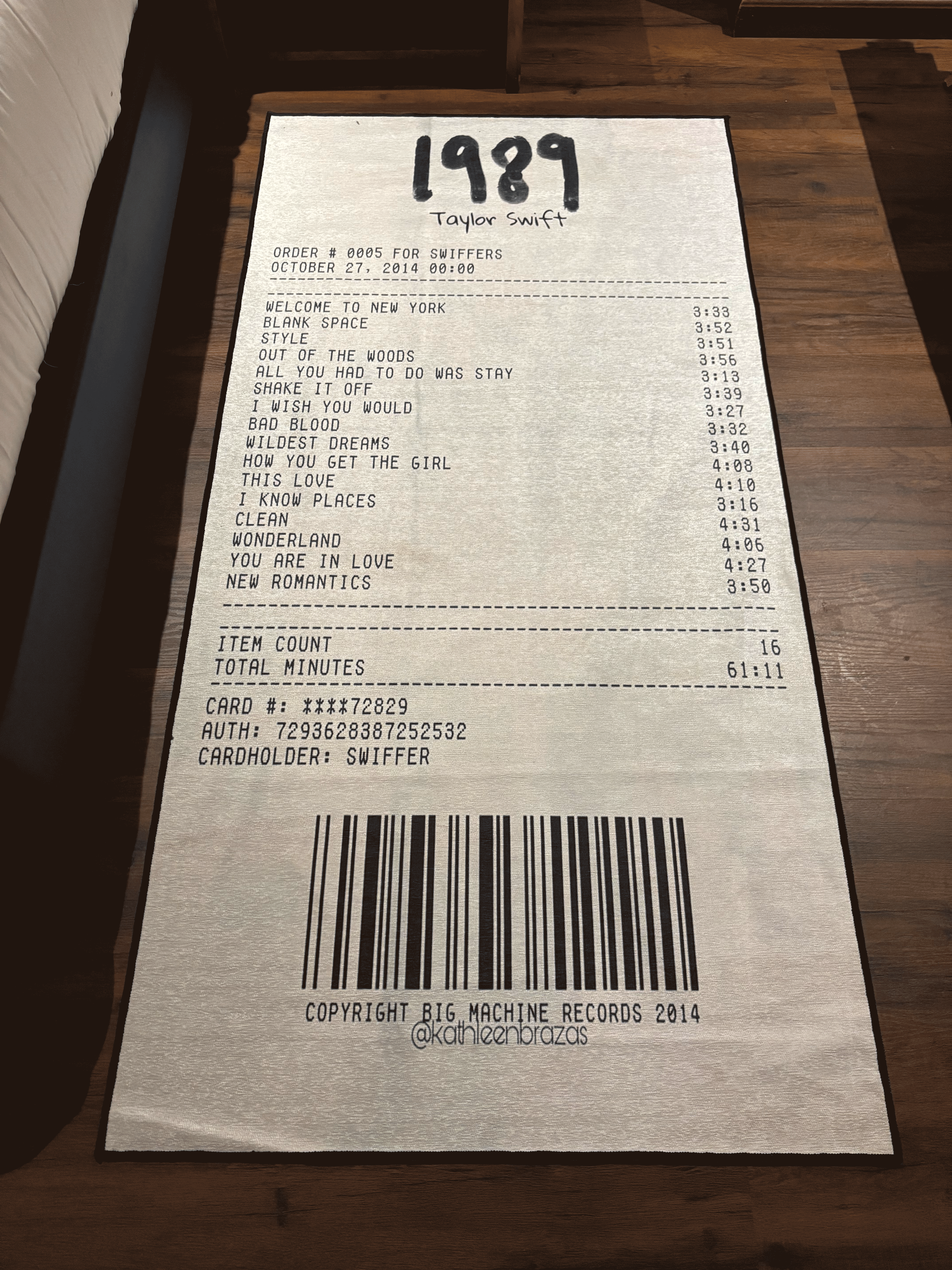 swift music album Washable Rug