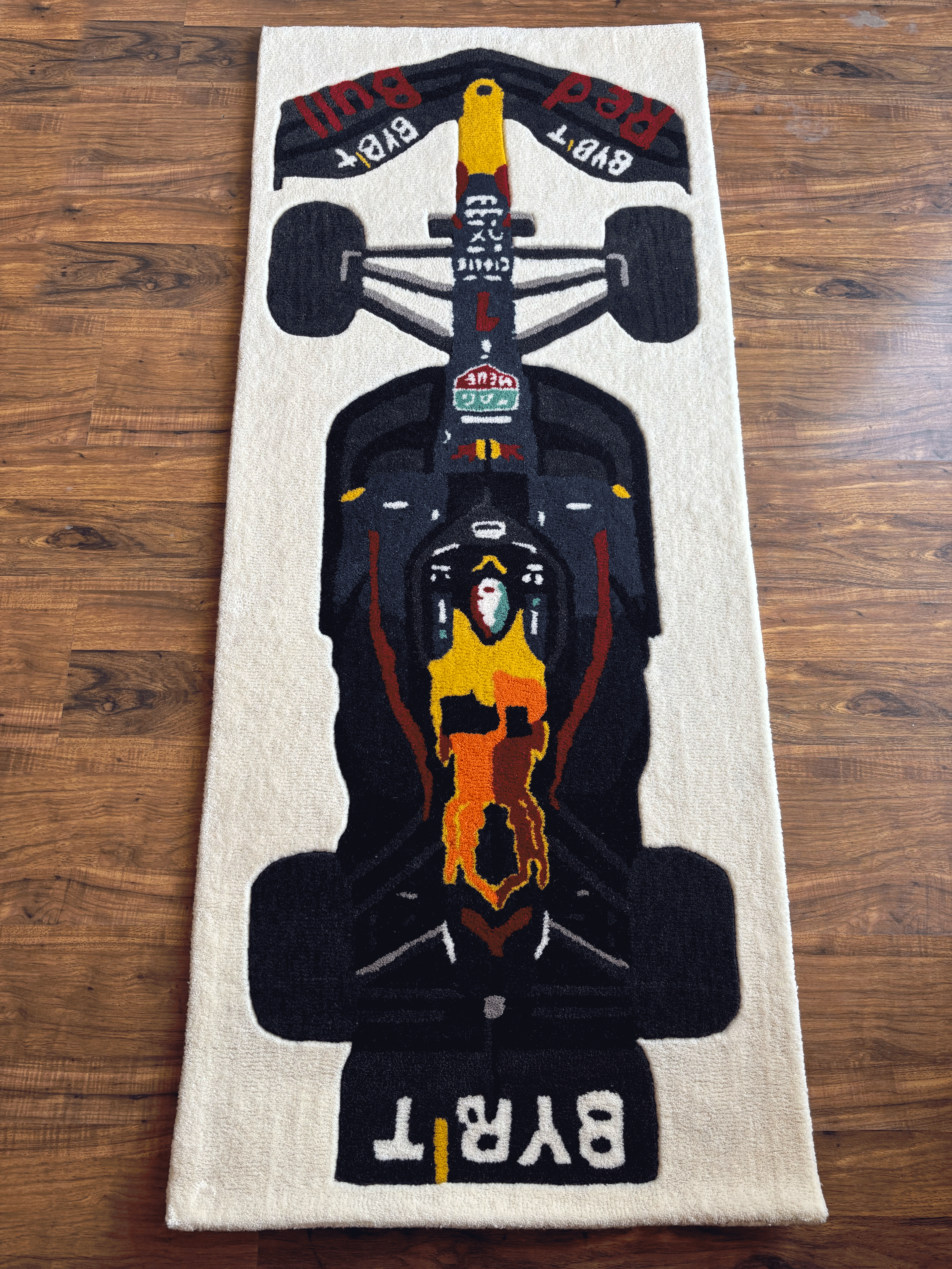 F1 Redbull inspired Racing Car hand tufted Rug