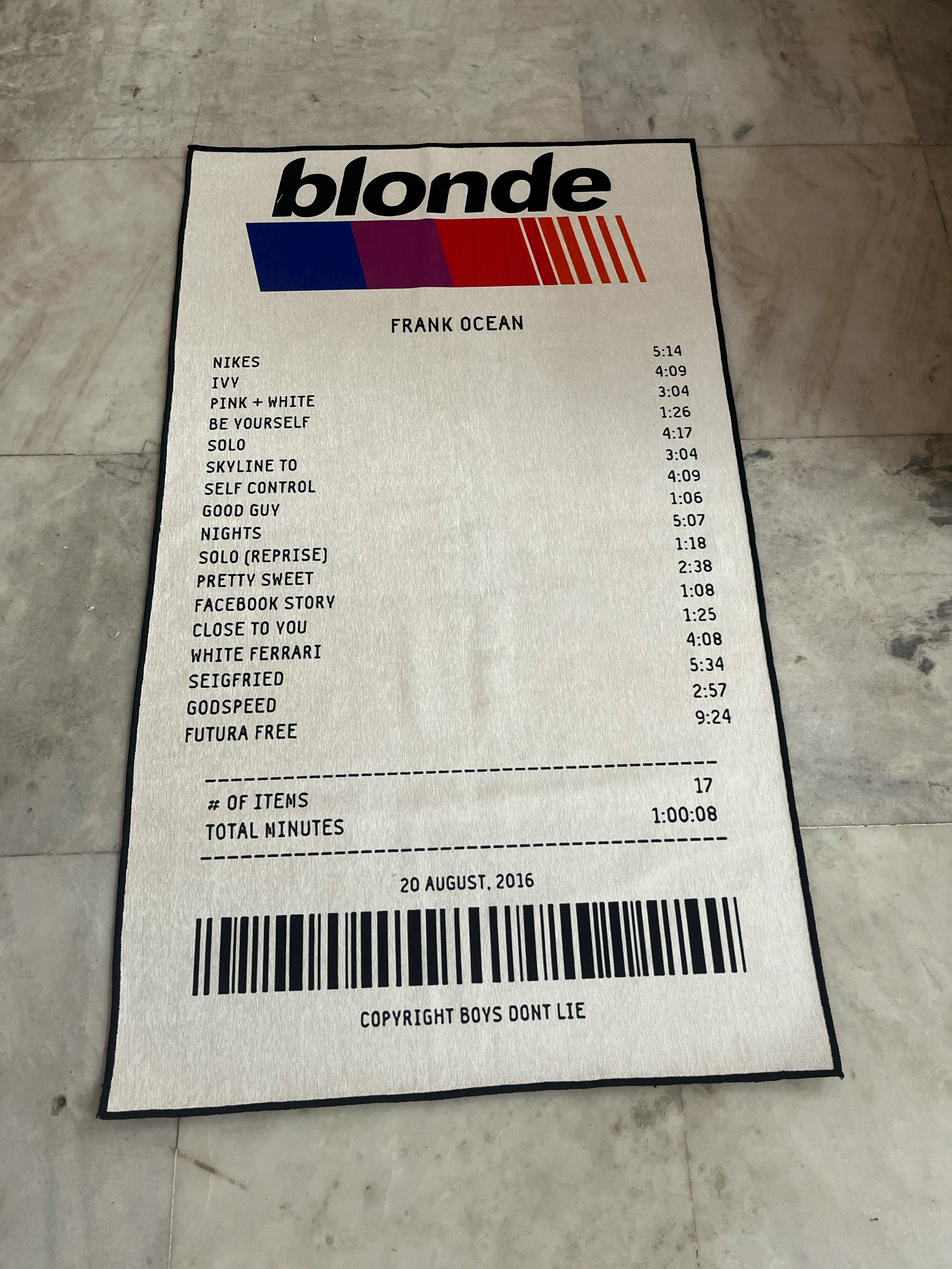 Blonde inspired  Receipt Washable Printed Rug