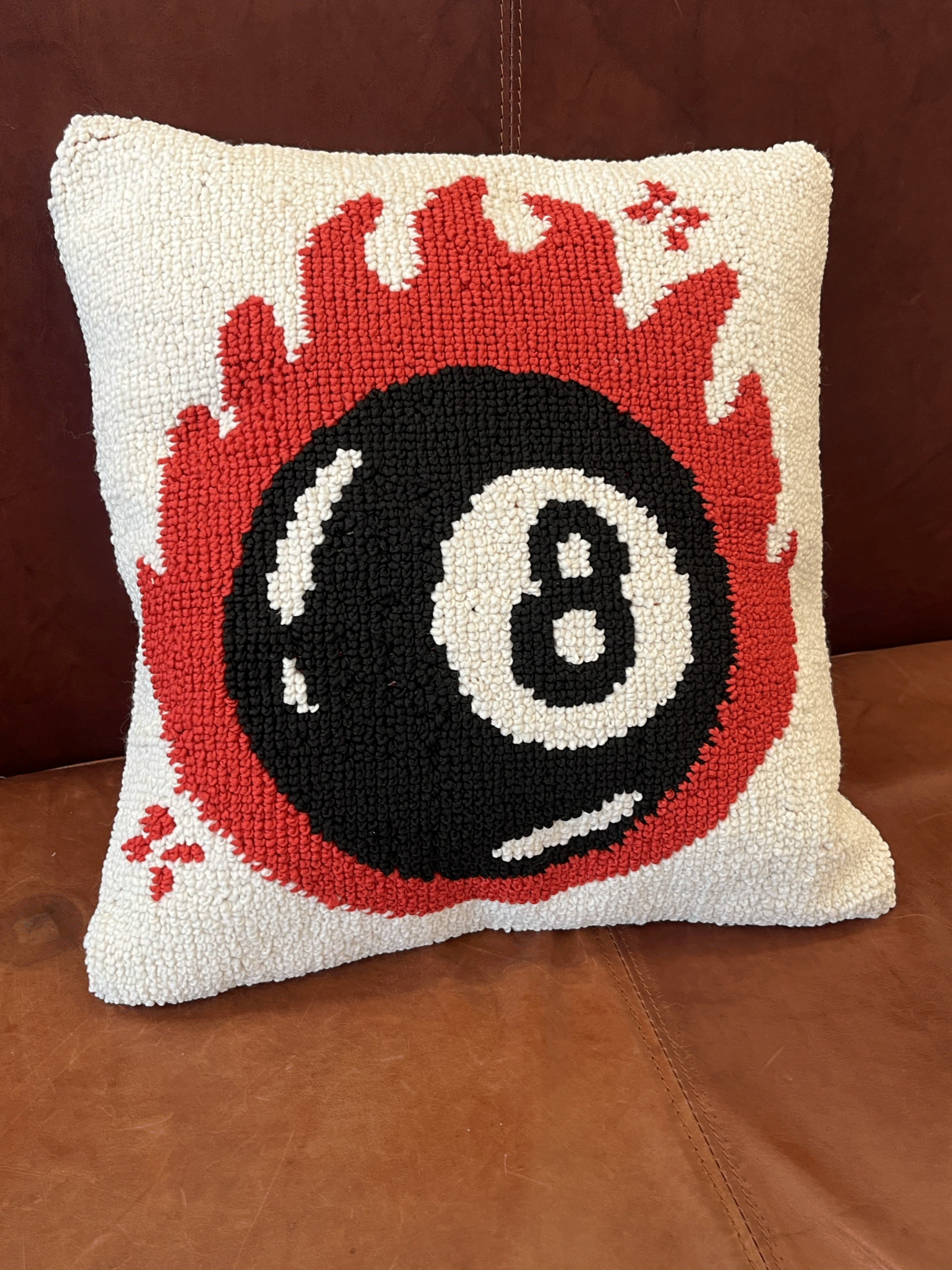8 Ball Fire cushion cover