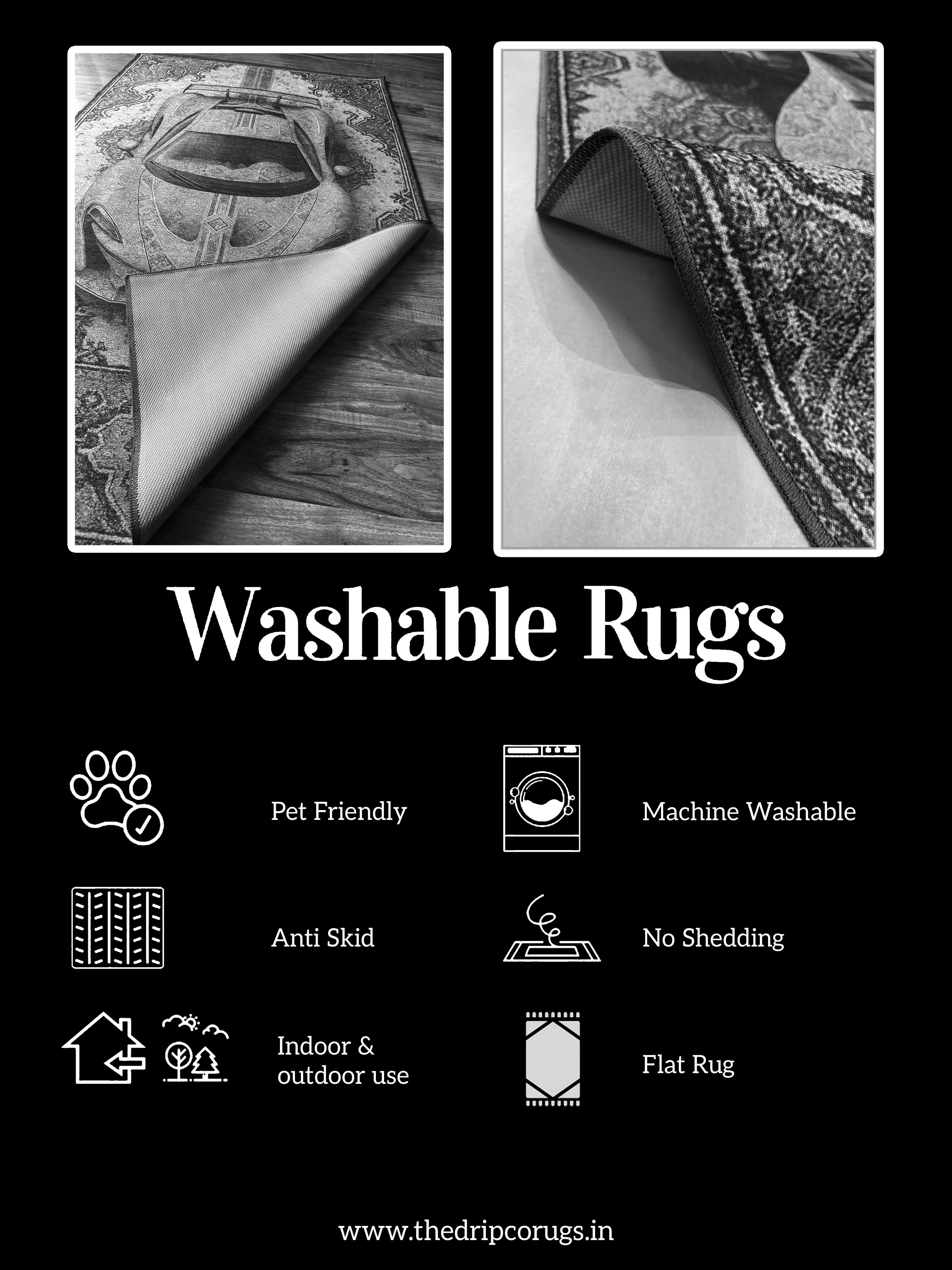 M Speed green traditional design Washable Rug