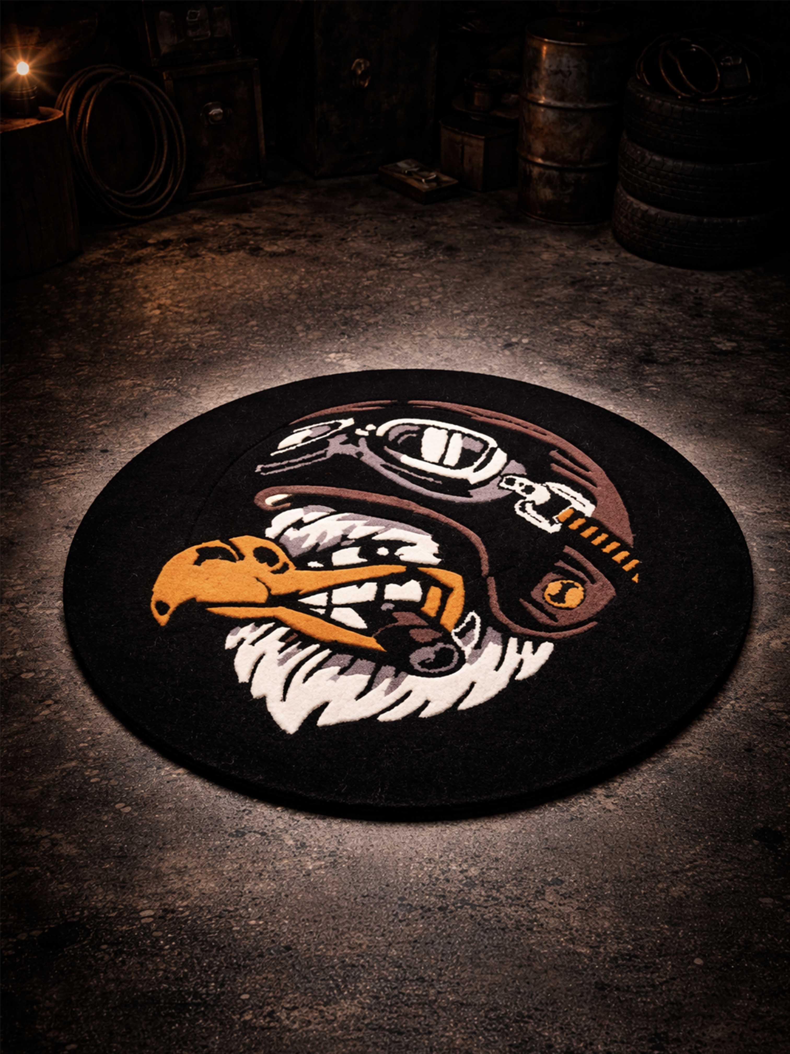 Eagle biker Hand Tufted Rug