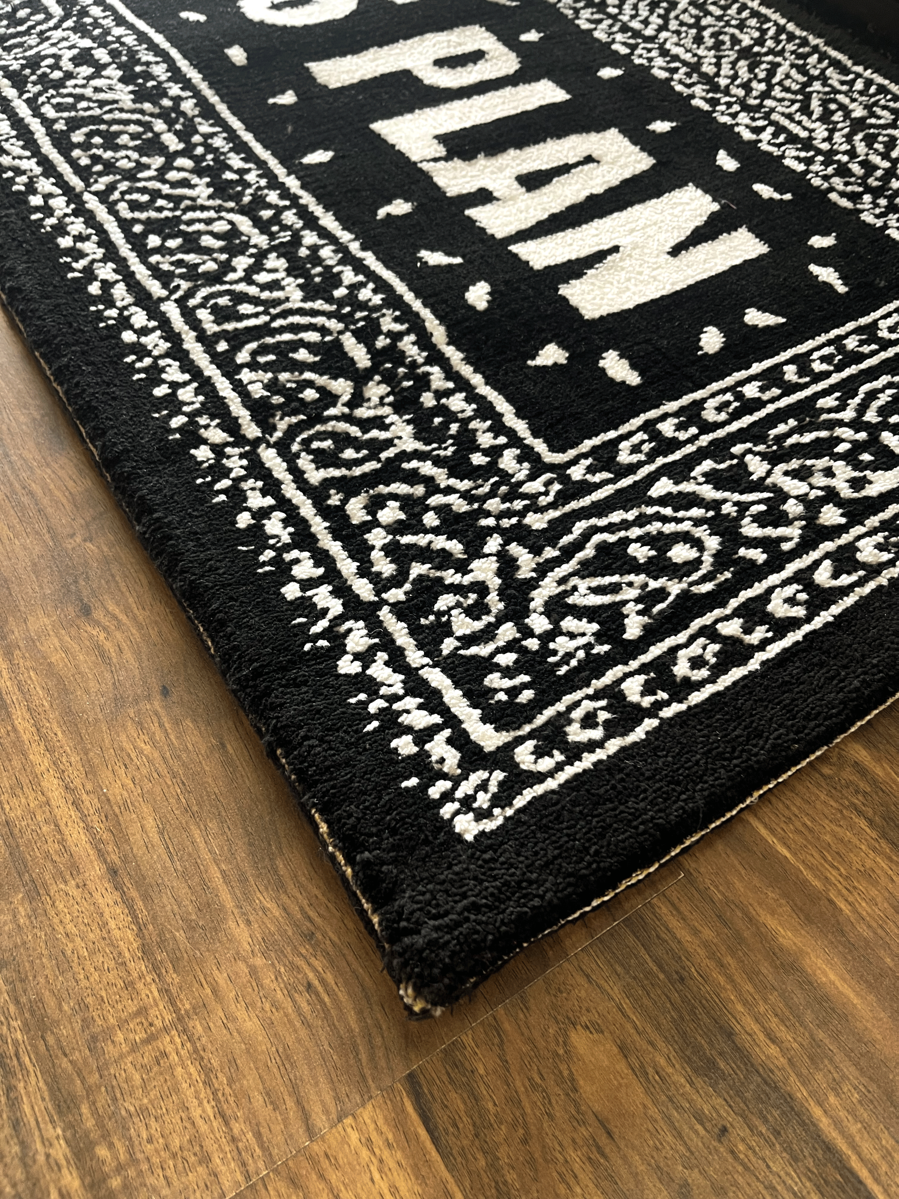 Gods Plan White Machine Tufted Rug