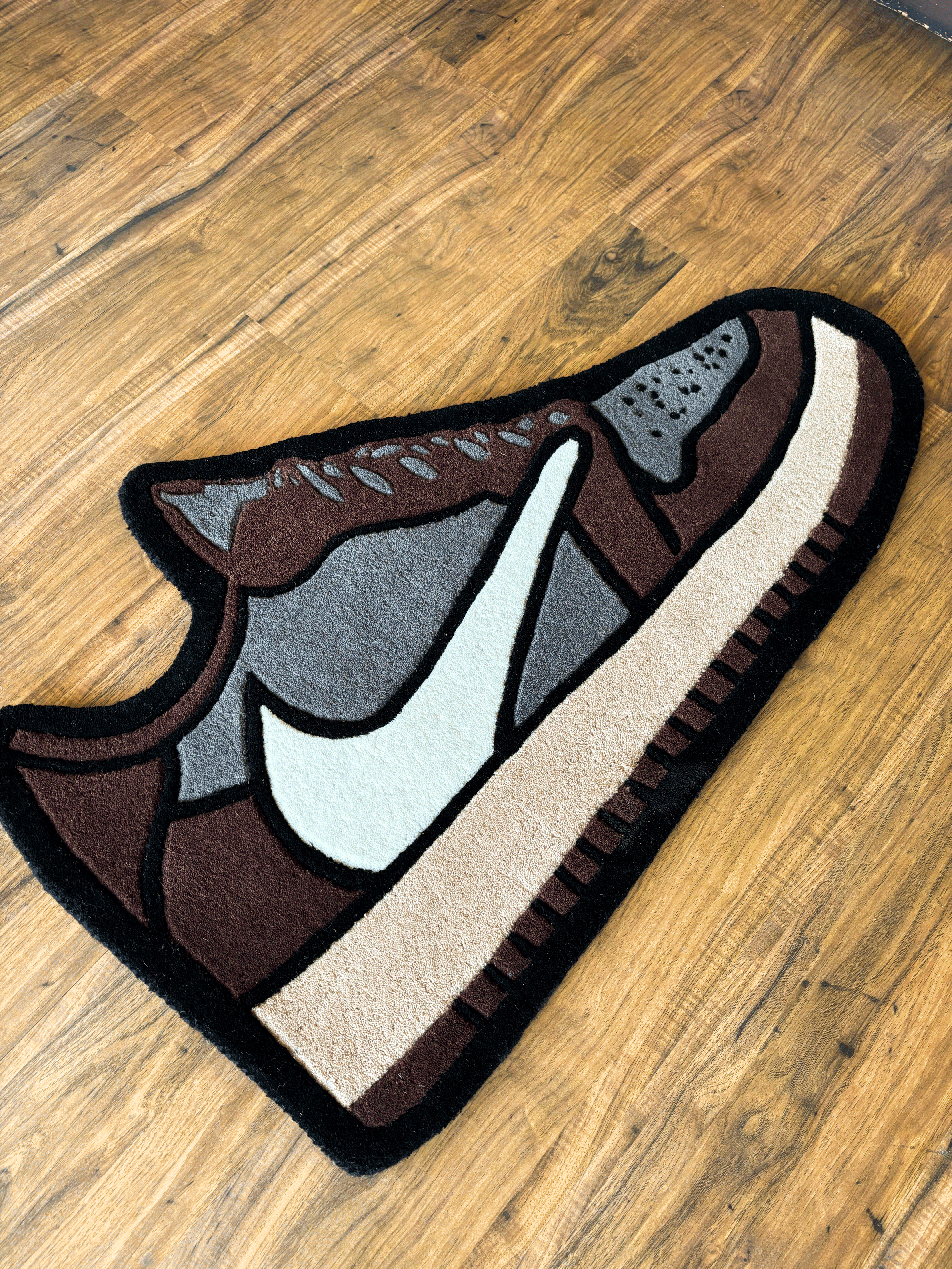Brown Sneaker Hand Tufted Rug by The Drip Co.
