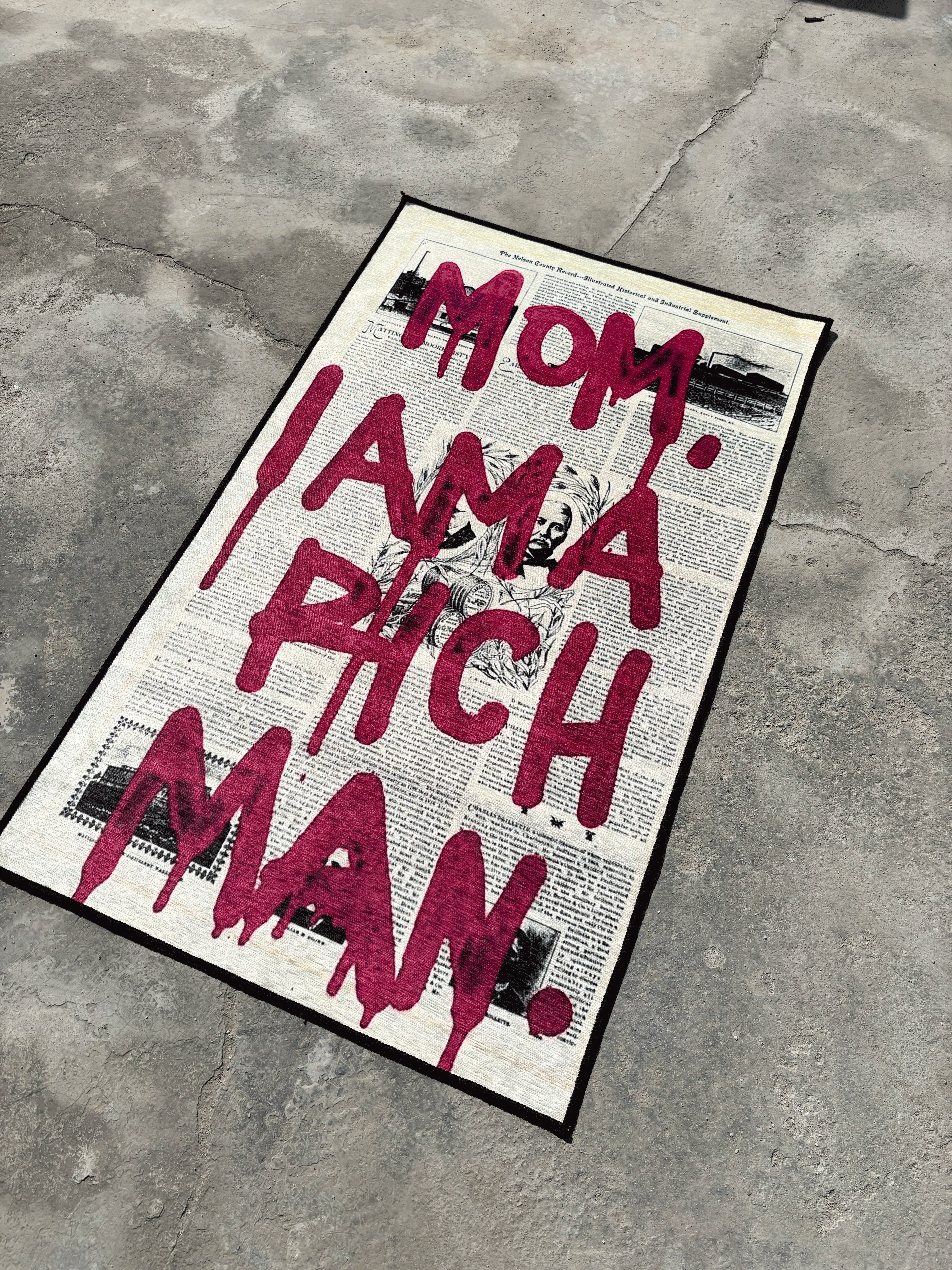 Mom I am a Rich Man Printed Washable Rug