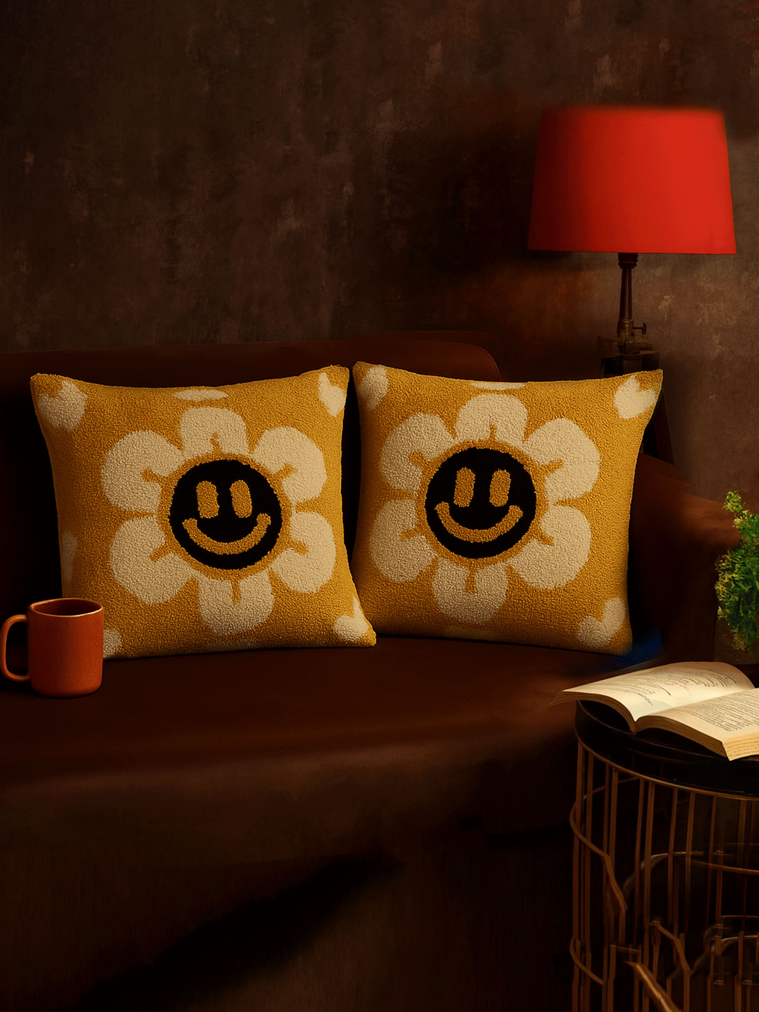 Yellow Flower cushion cover