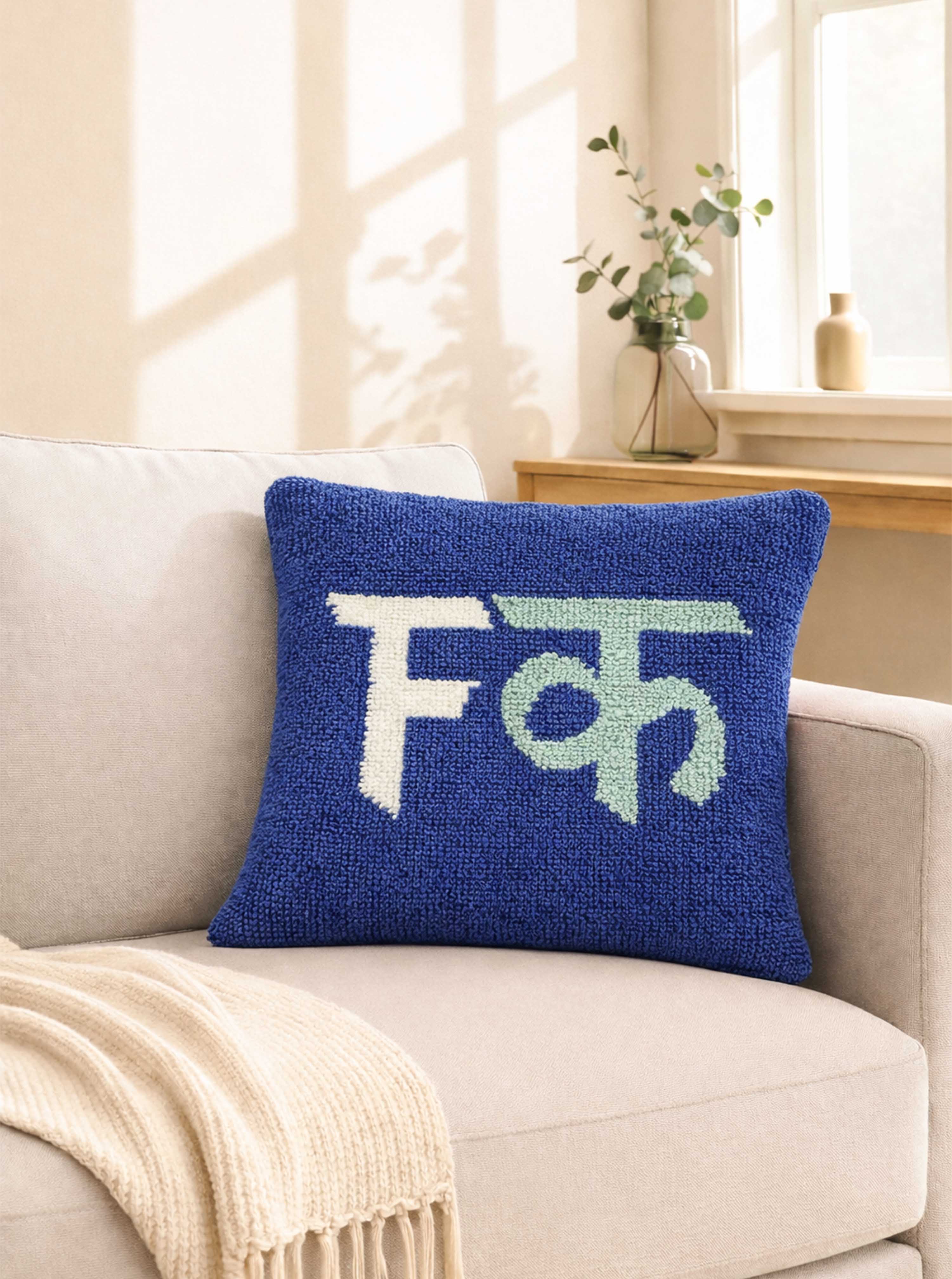 Fcuk Blue cushion cover