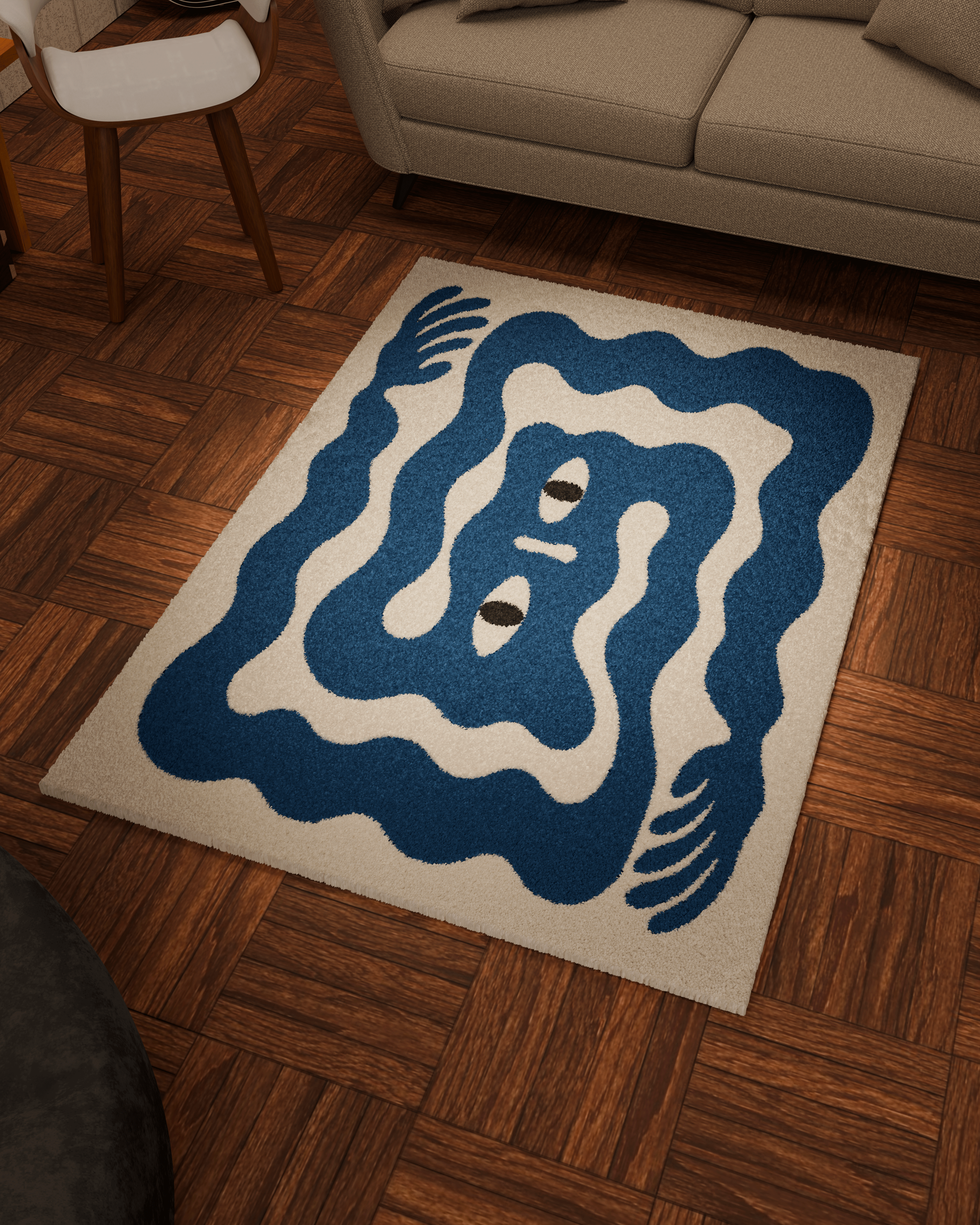 Anxiety hands emotion Tufted Rug