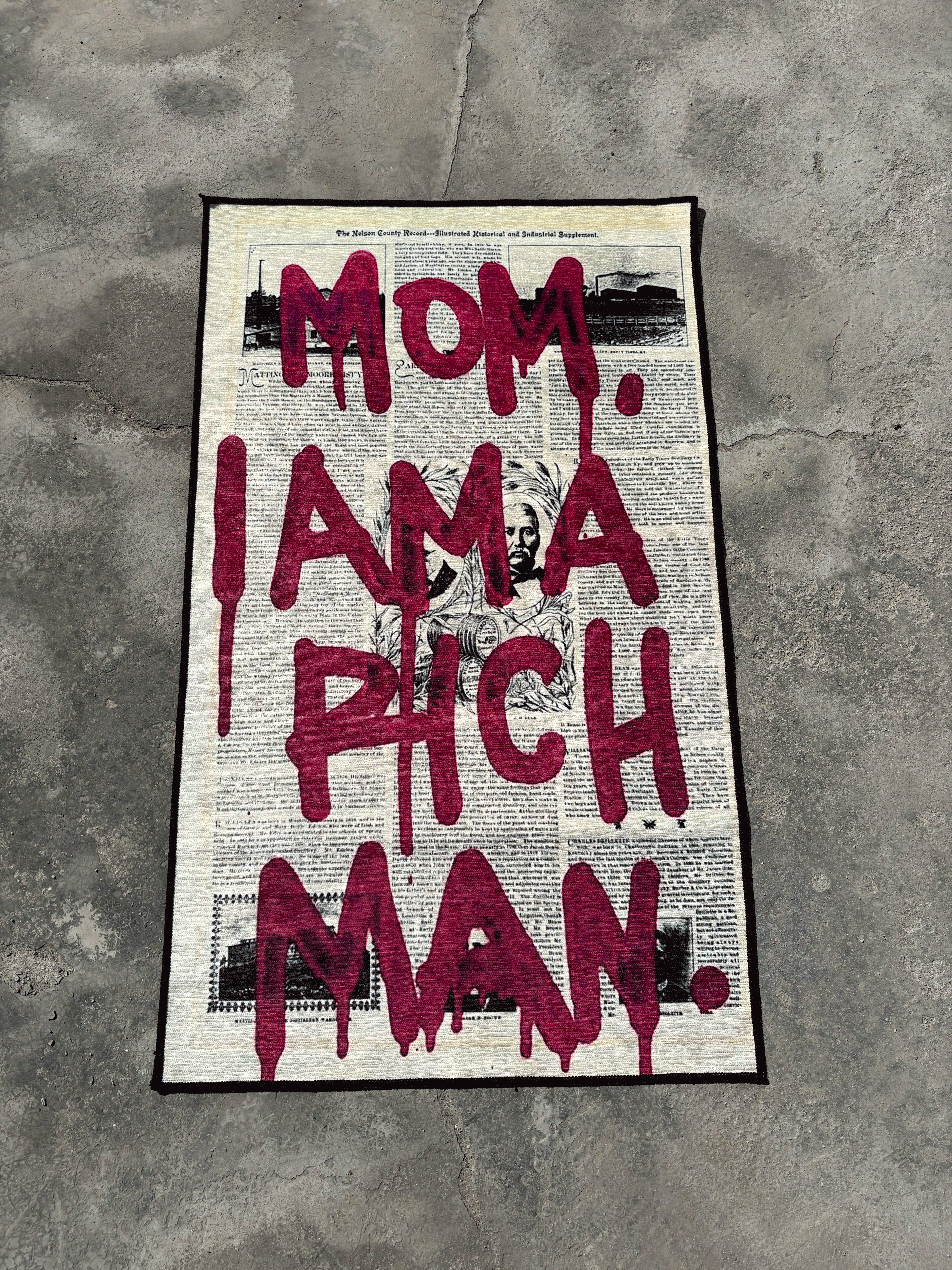 Mom I am a Rich Man Printed Washable Rug