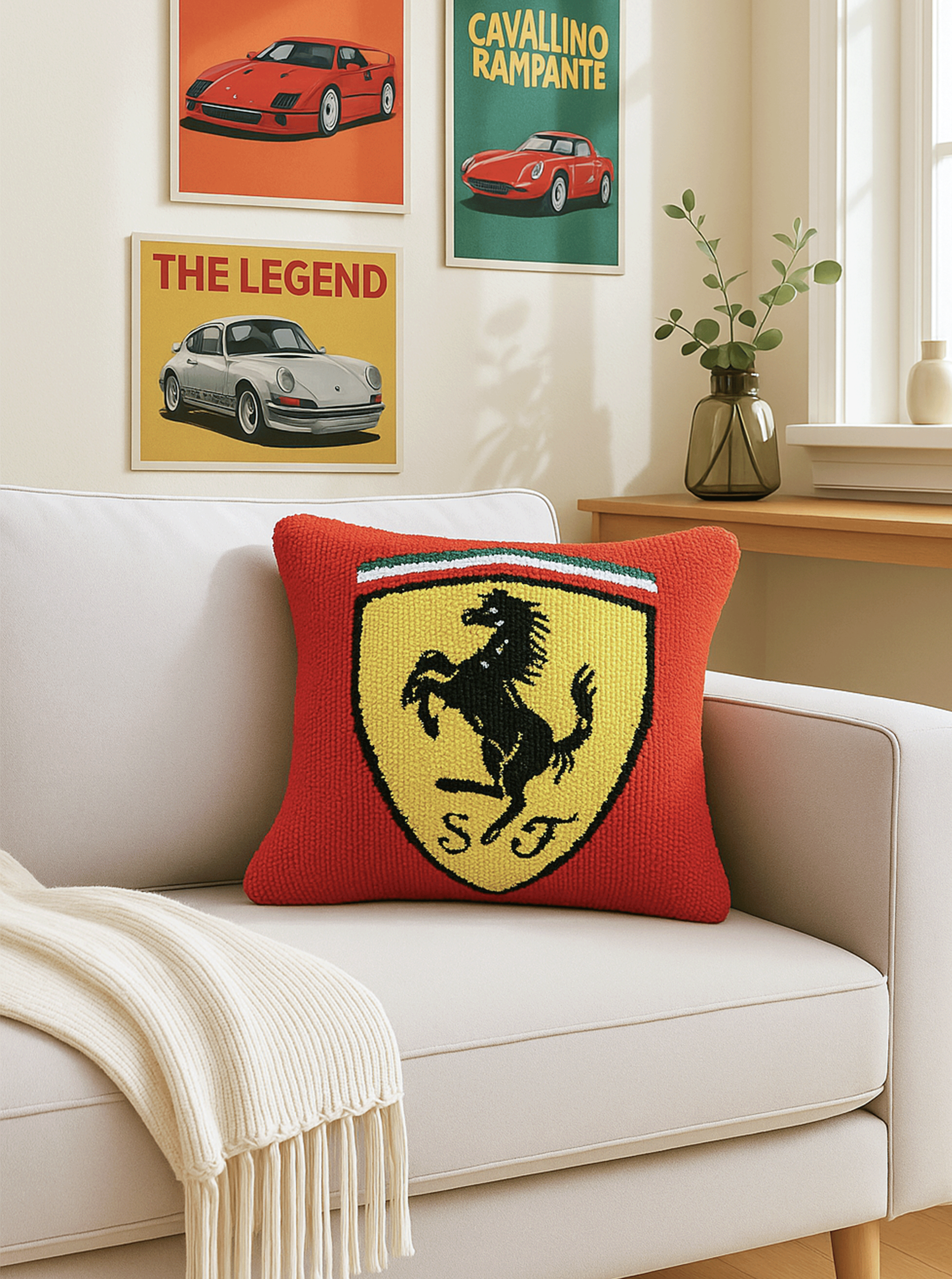 Ferrari inspired cushion cover