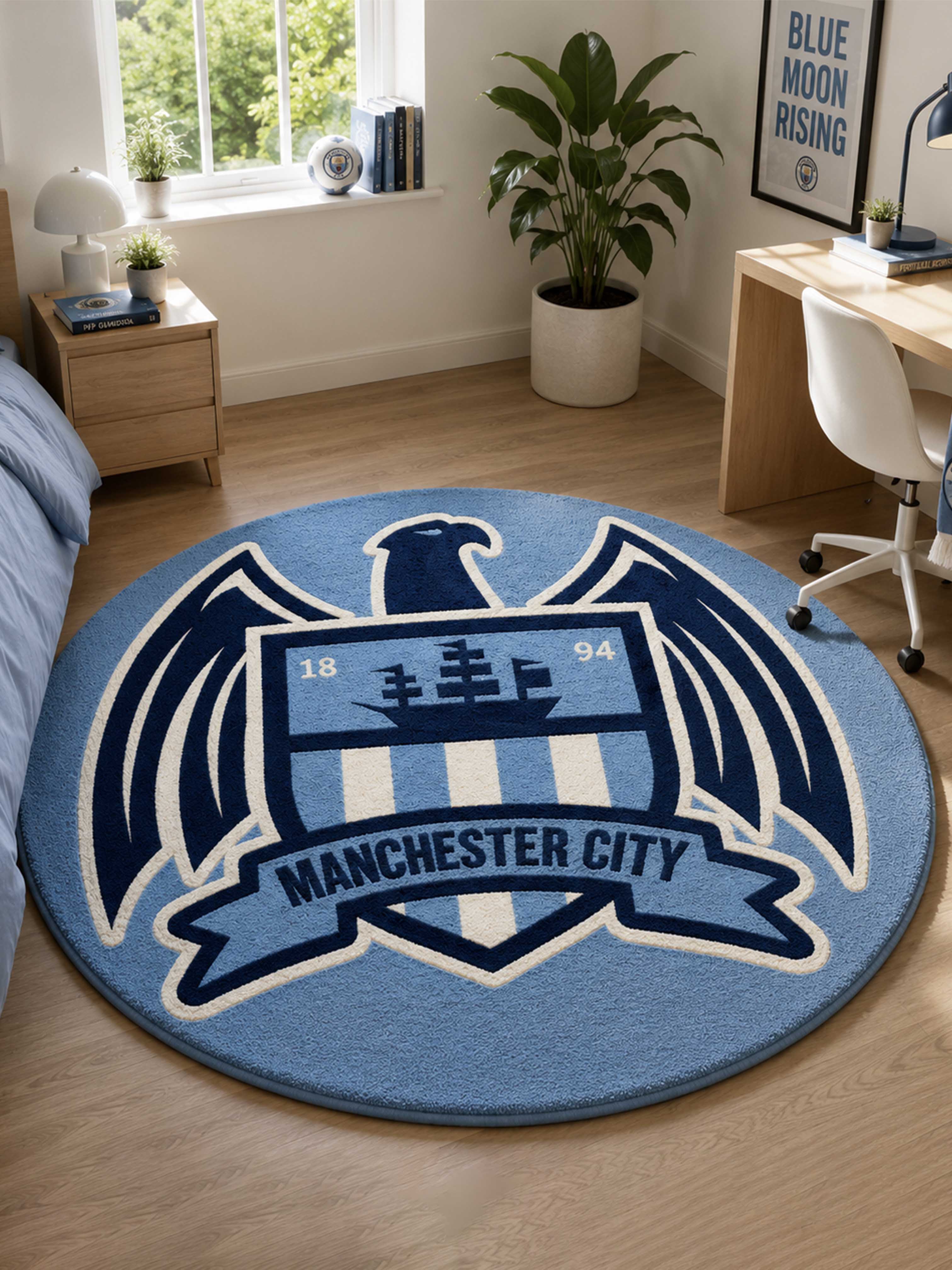 Man City fan Art Rug