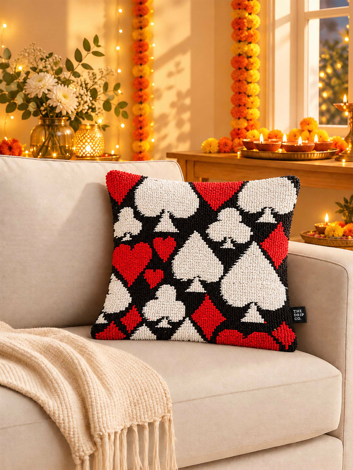 All Over Cards cushion cover
