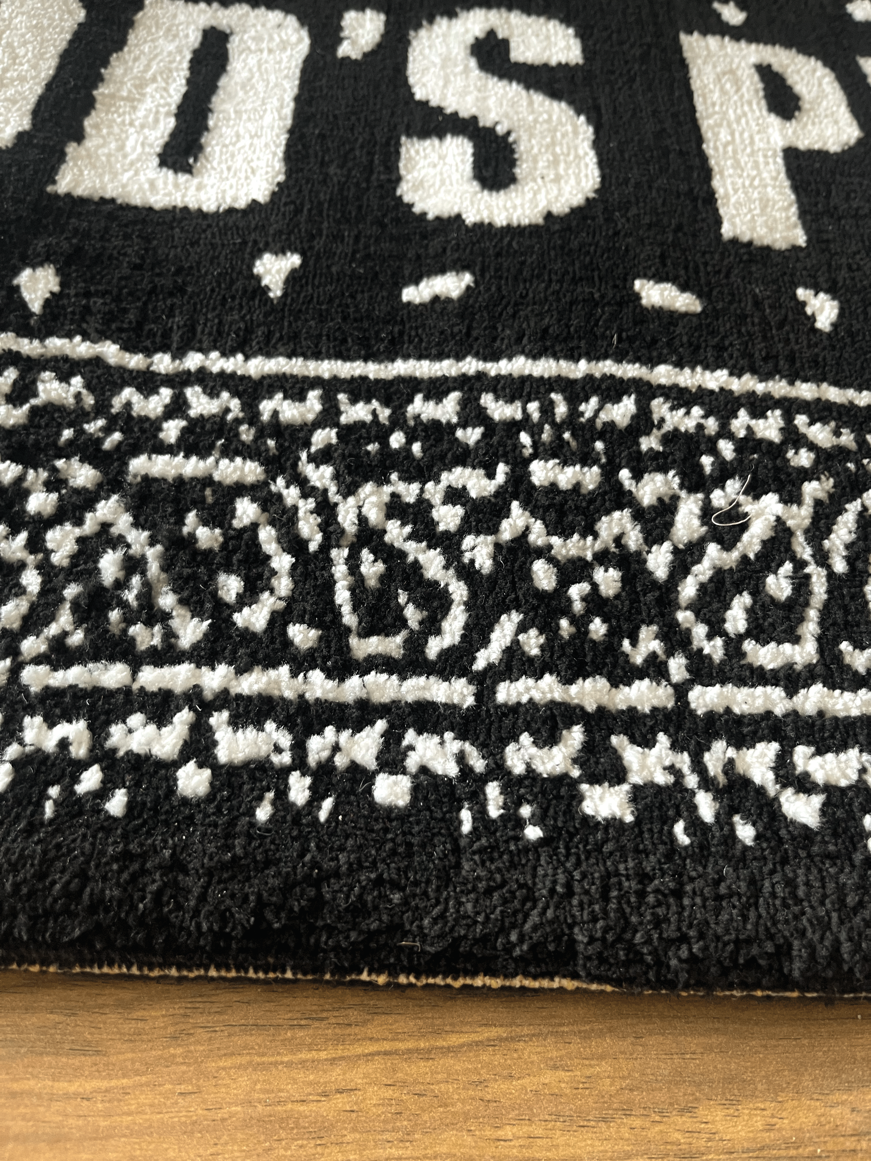 Gods Plan White Machine Tufted Rug