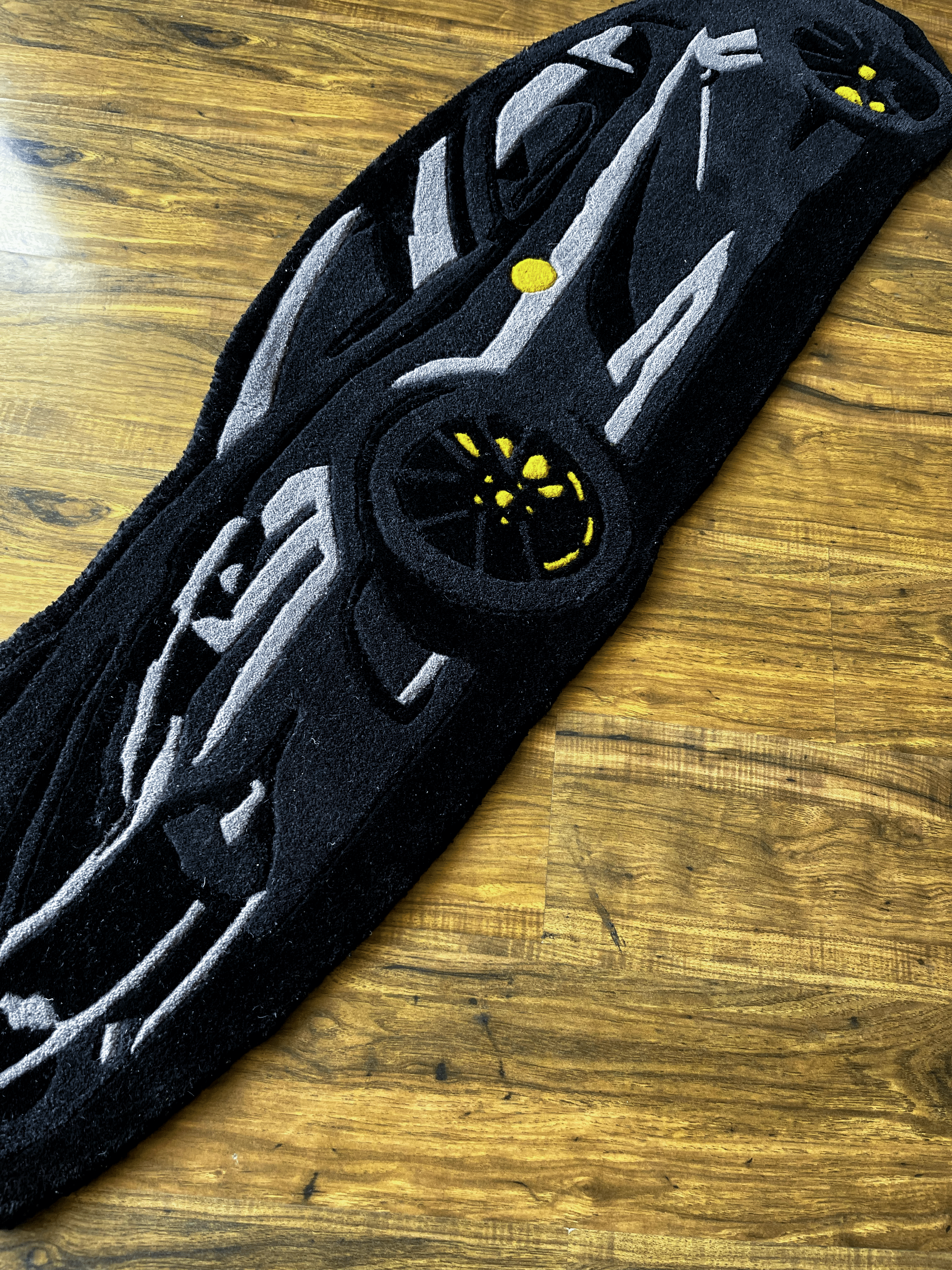Black super Car Hand Tufted Rug