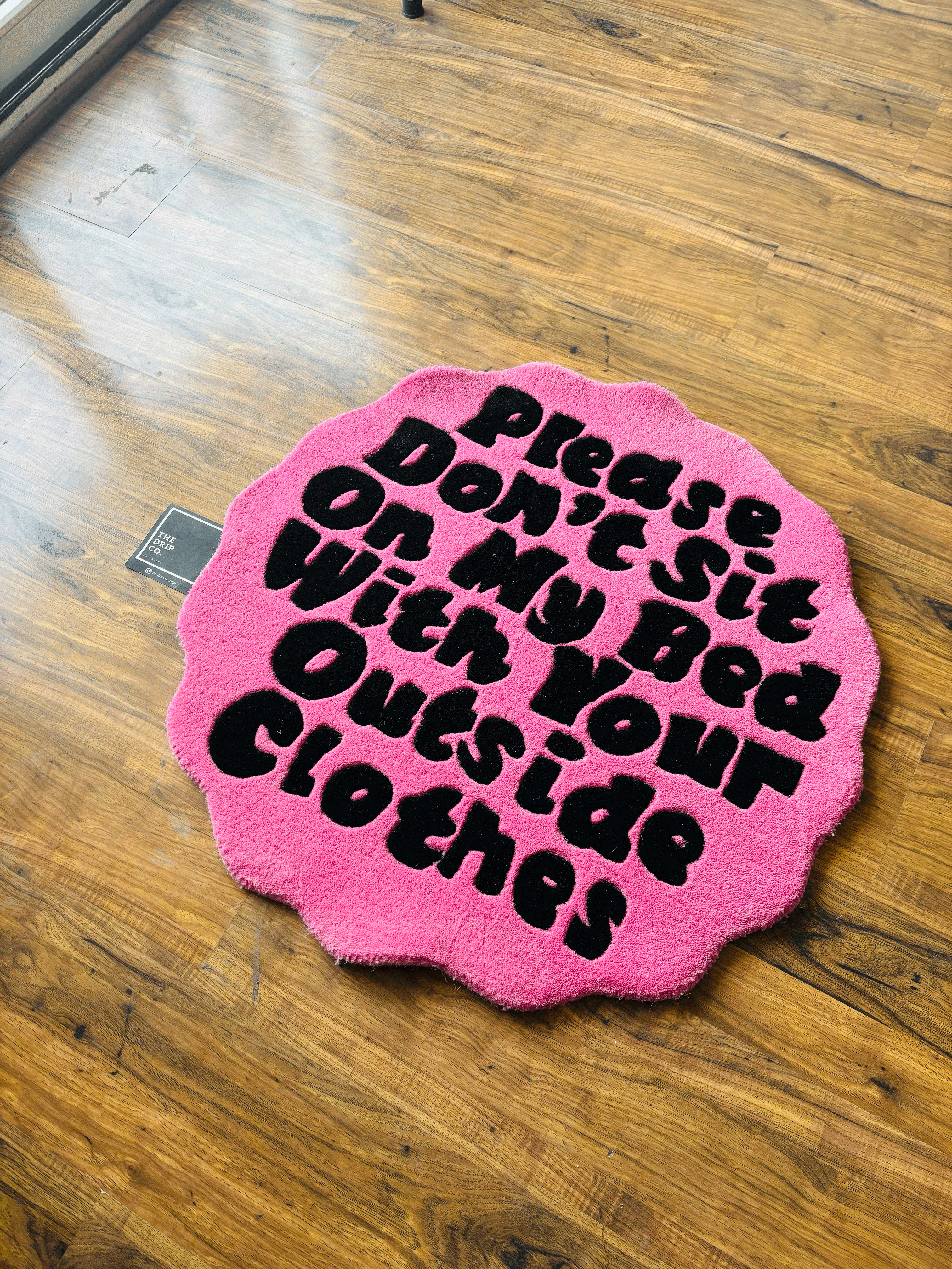 Please don't sit on my bed tufted rug