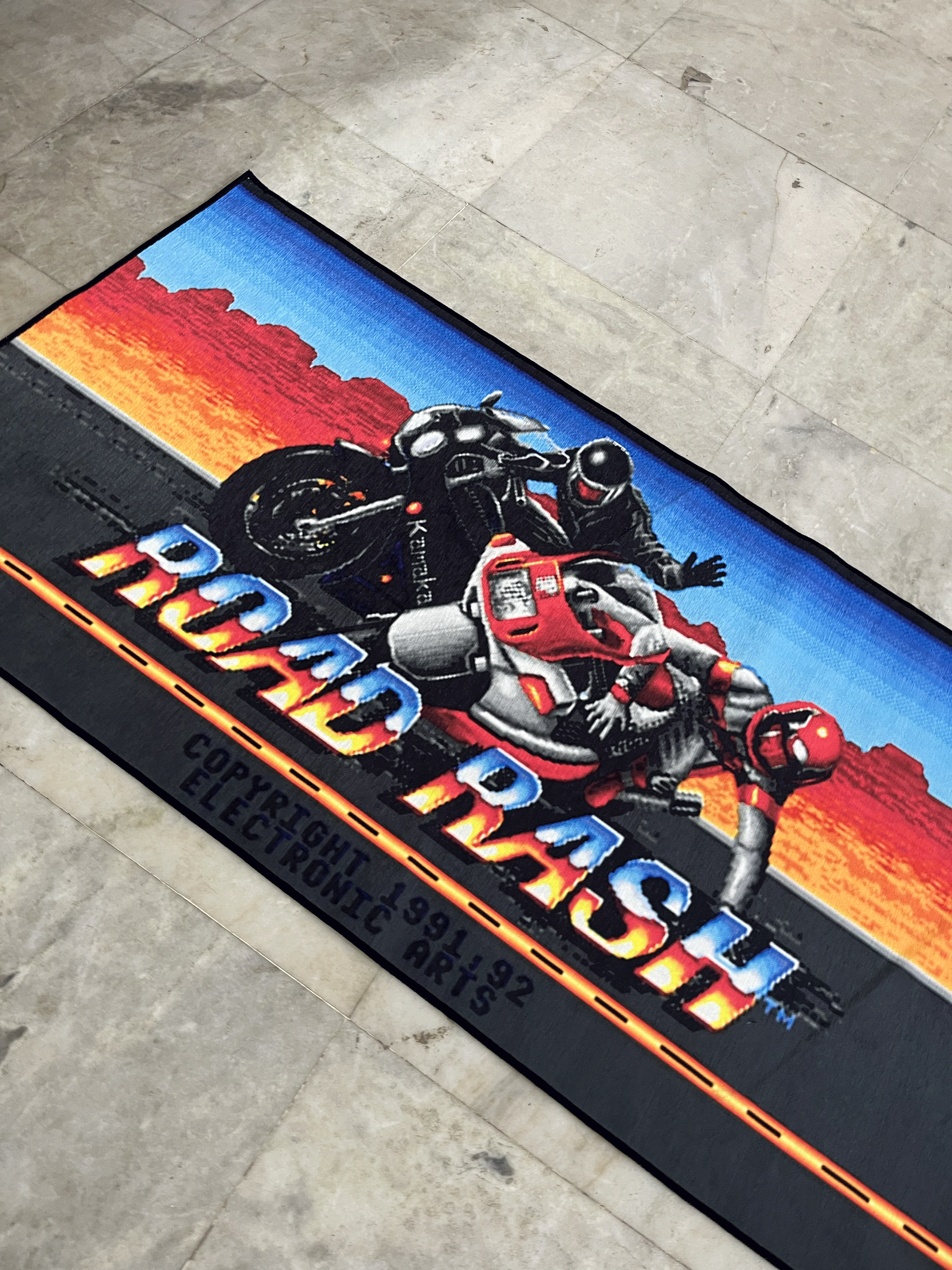 Road Rash Printed Washable Rug