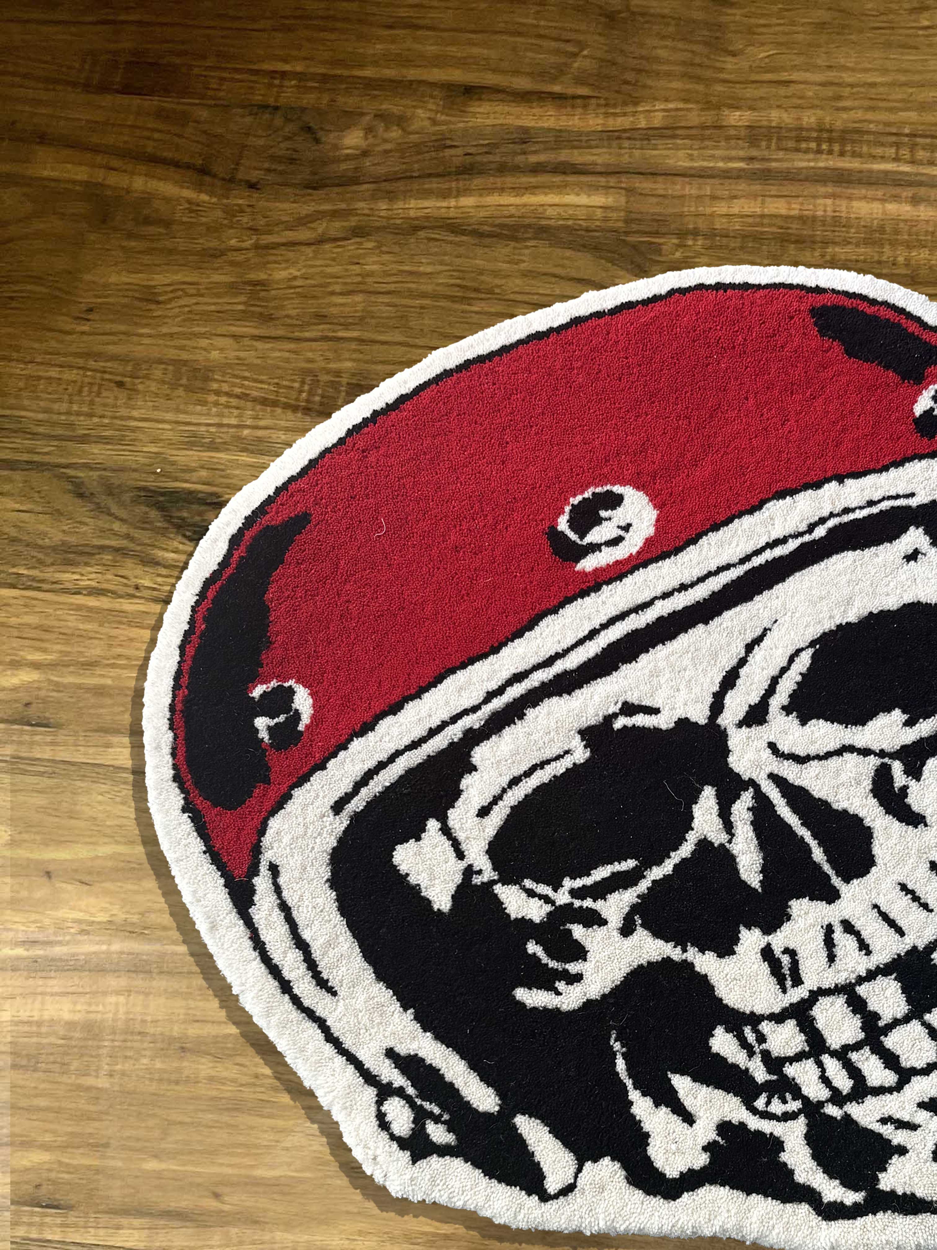 Skull biker Hand Tufted Rug