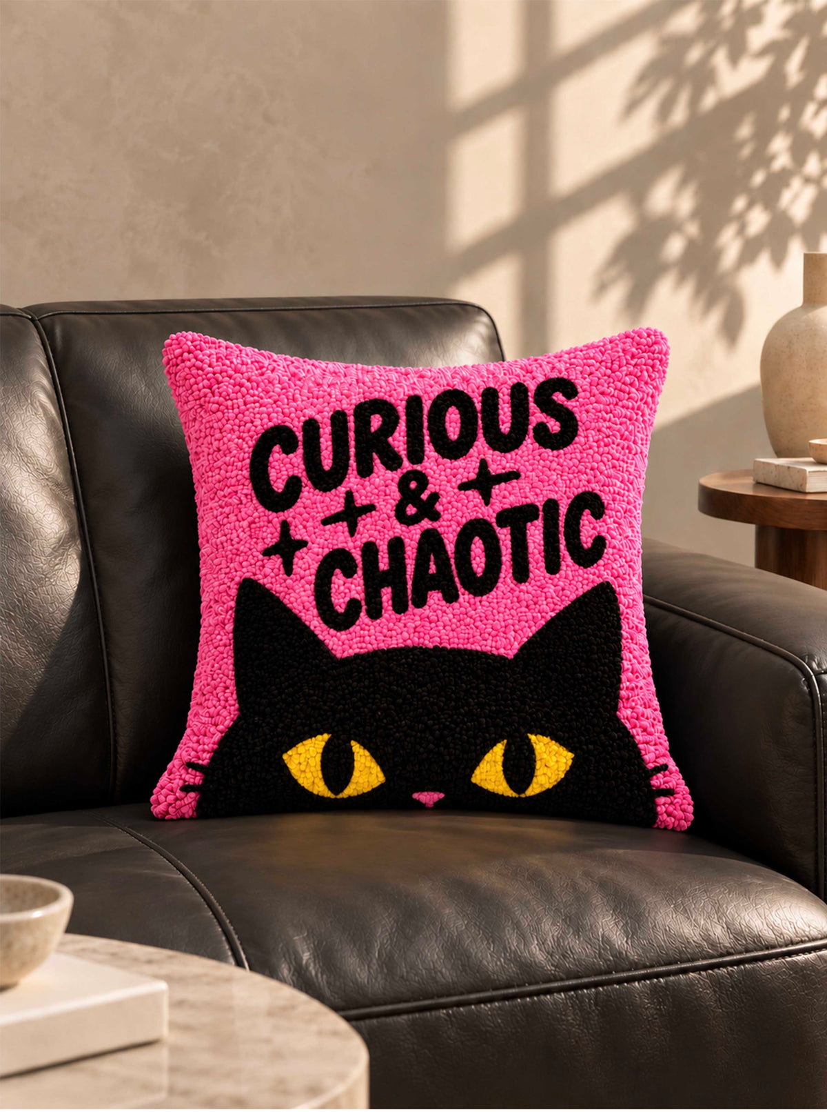 Curious Cat cushion cover