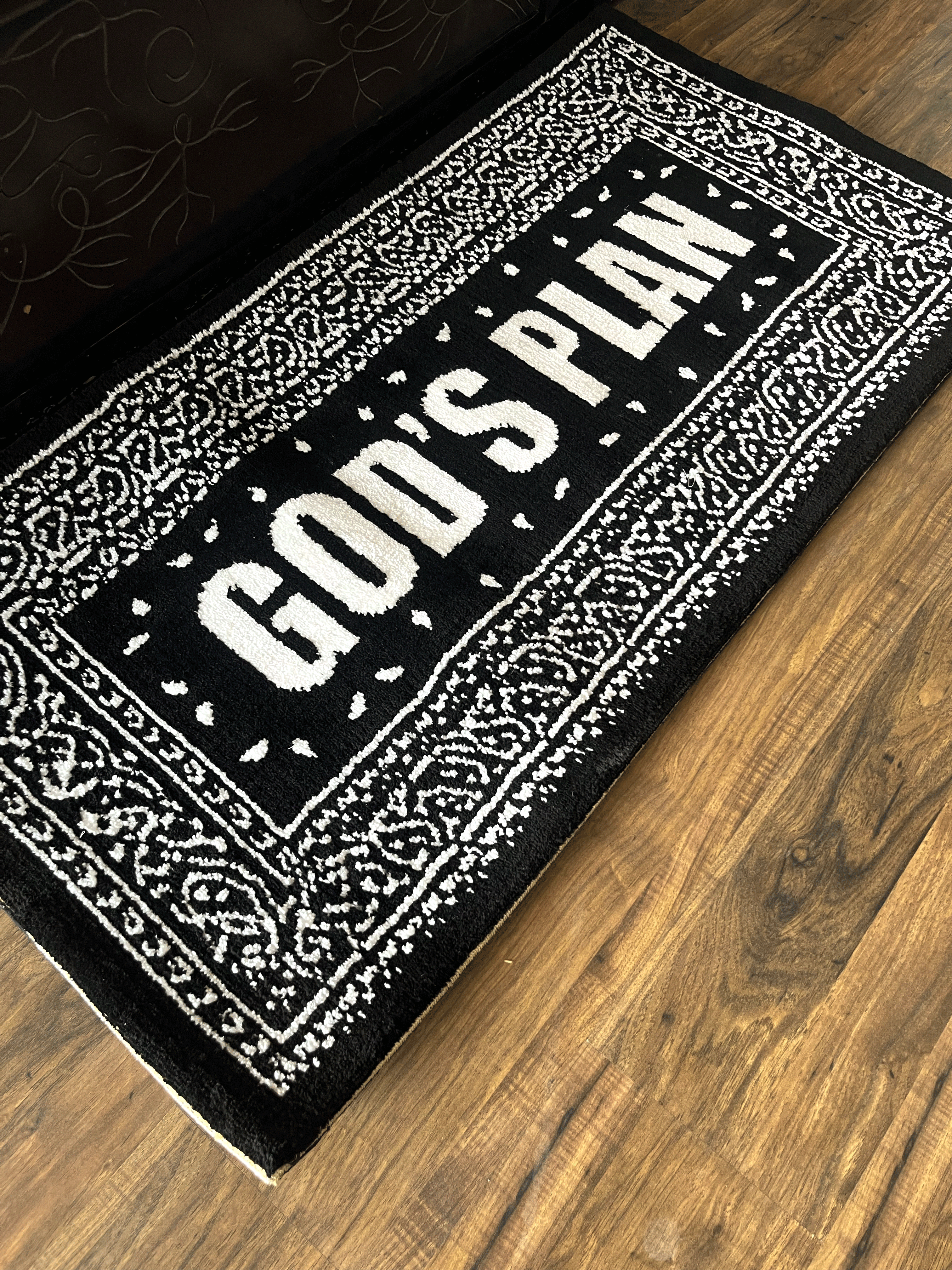 Gods Plan White Machine Tufted Rug