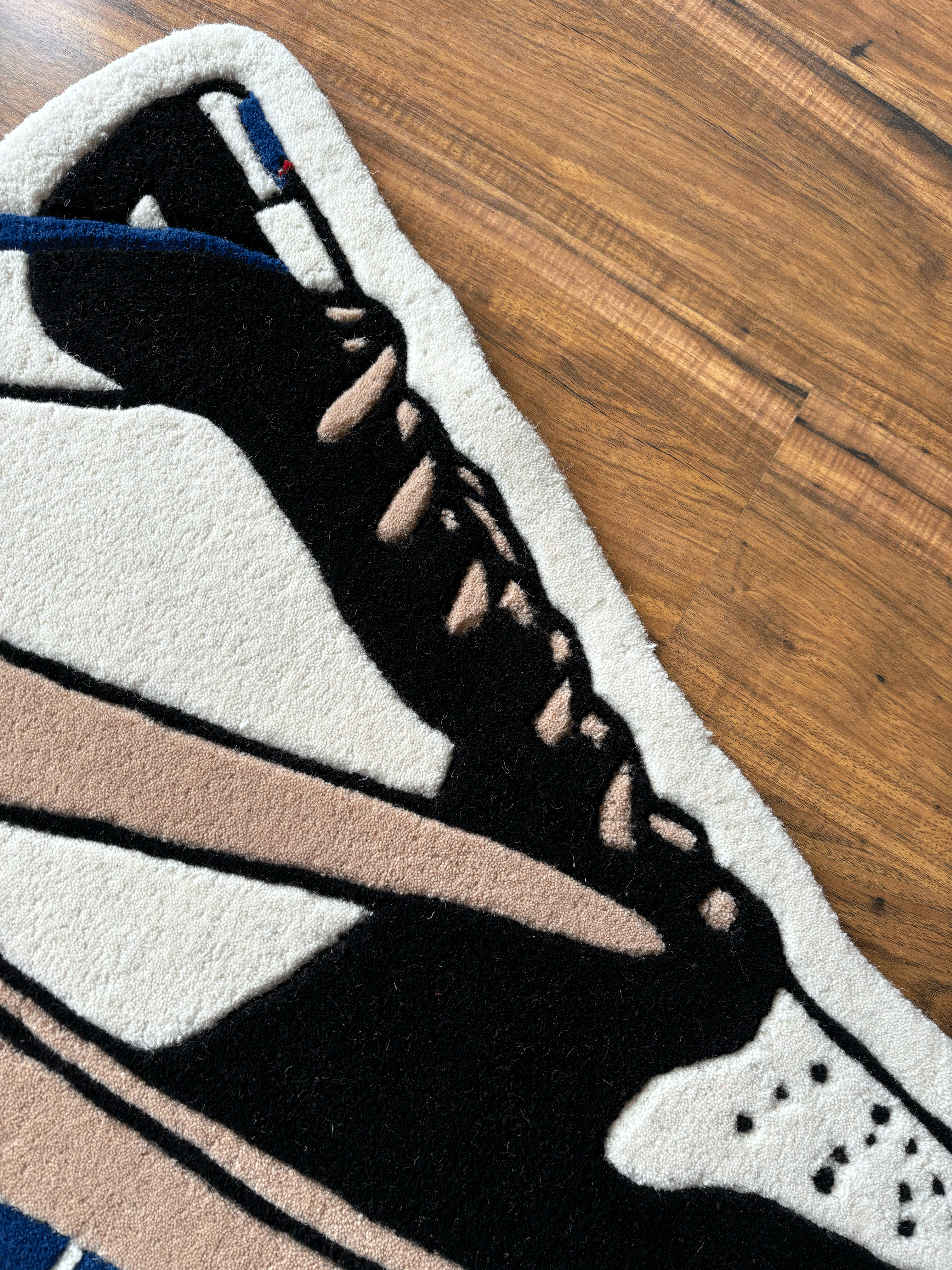 Blue design Custom Shoe Rug