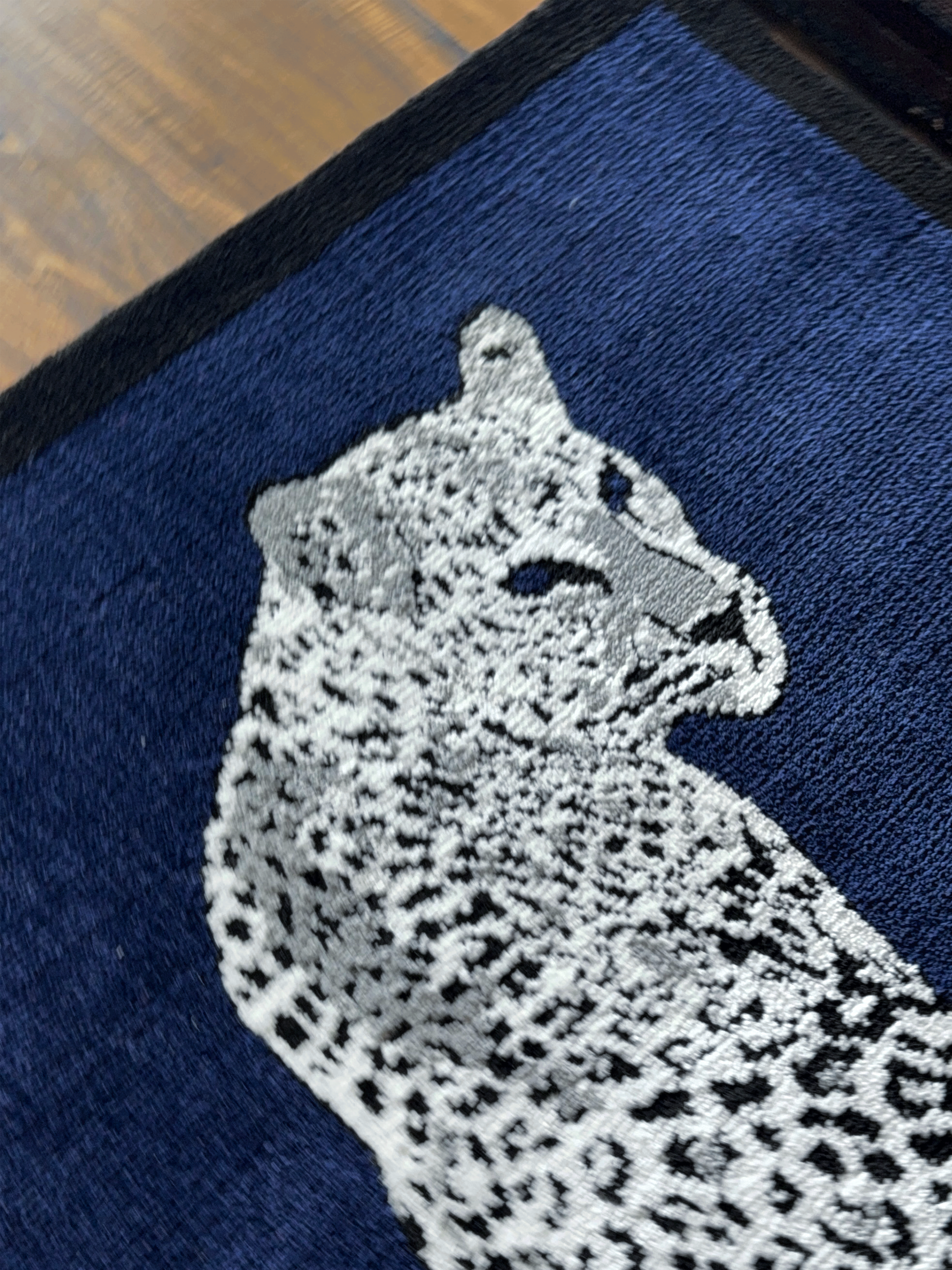 Royal White cheetah Machine Made Rug