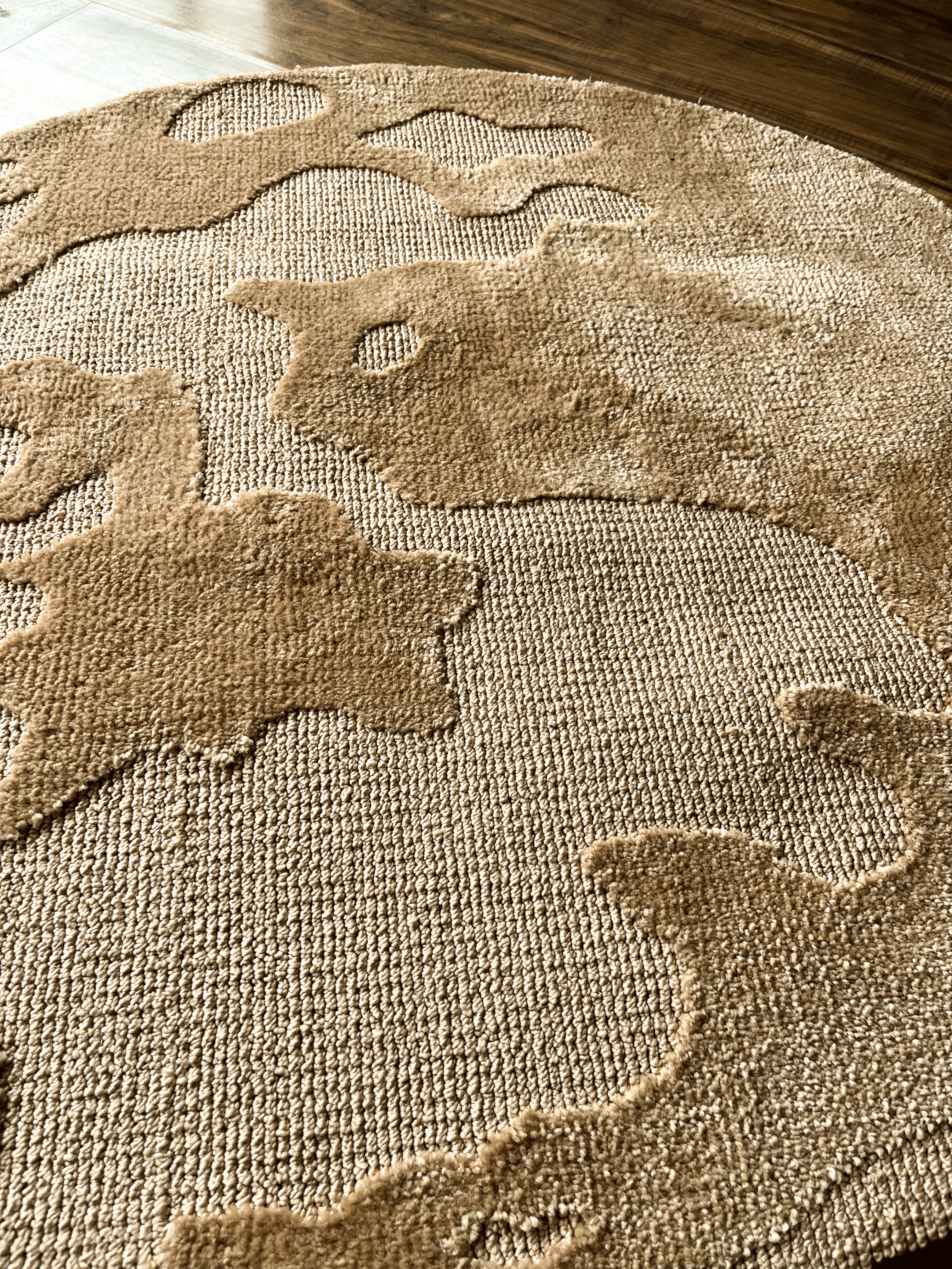 Cream Moon Machine Tufted Rug