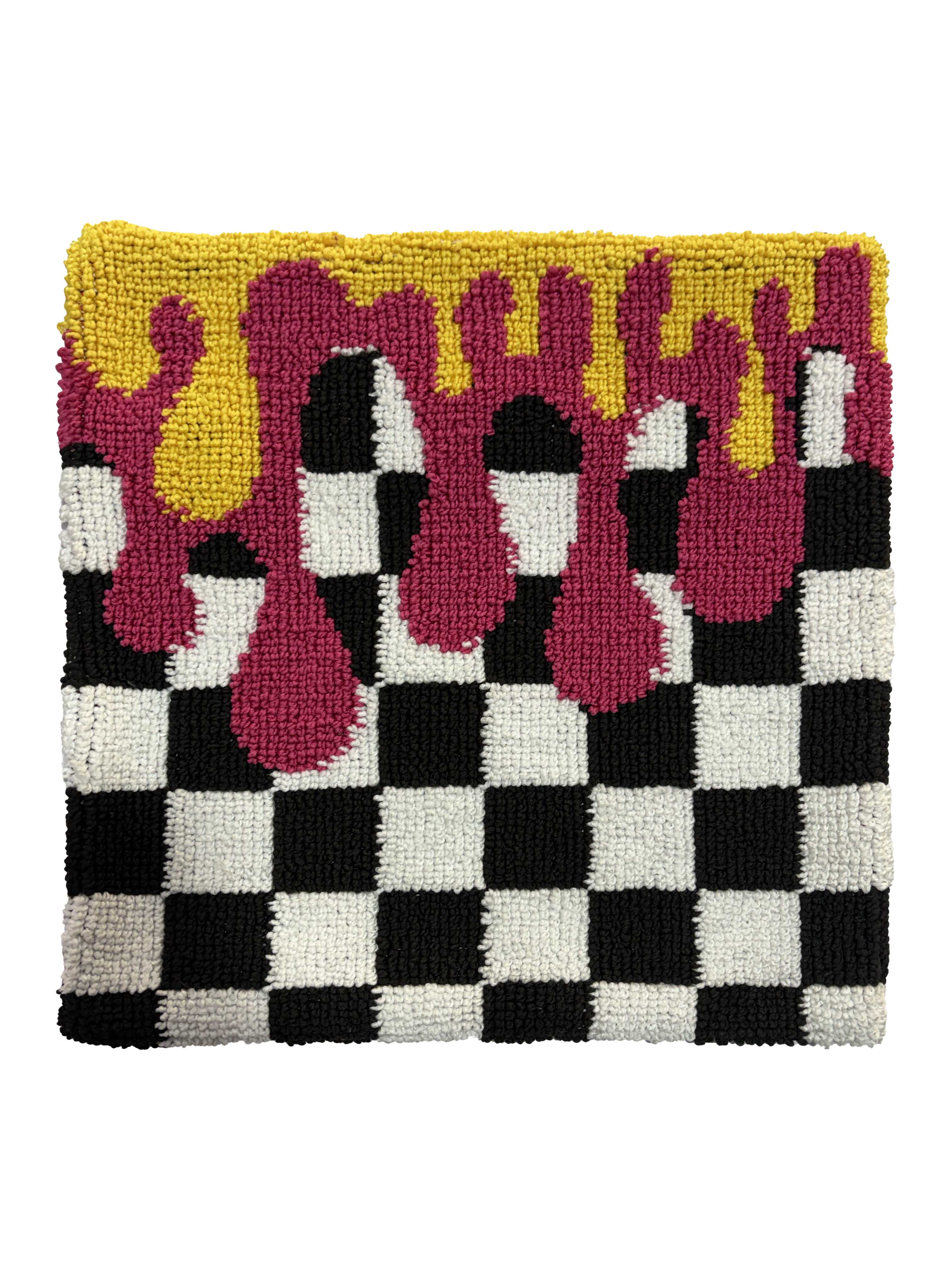 Colour Dripping Check cushion cover