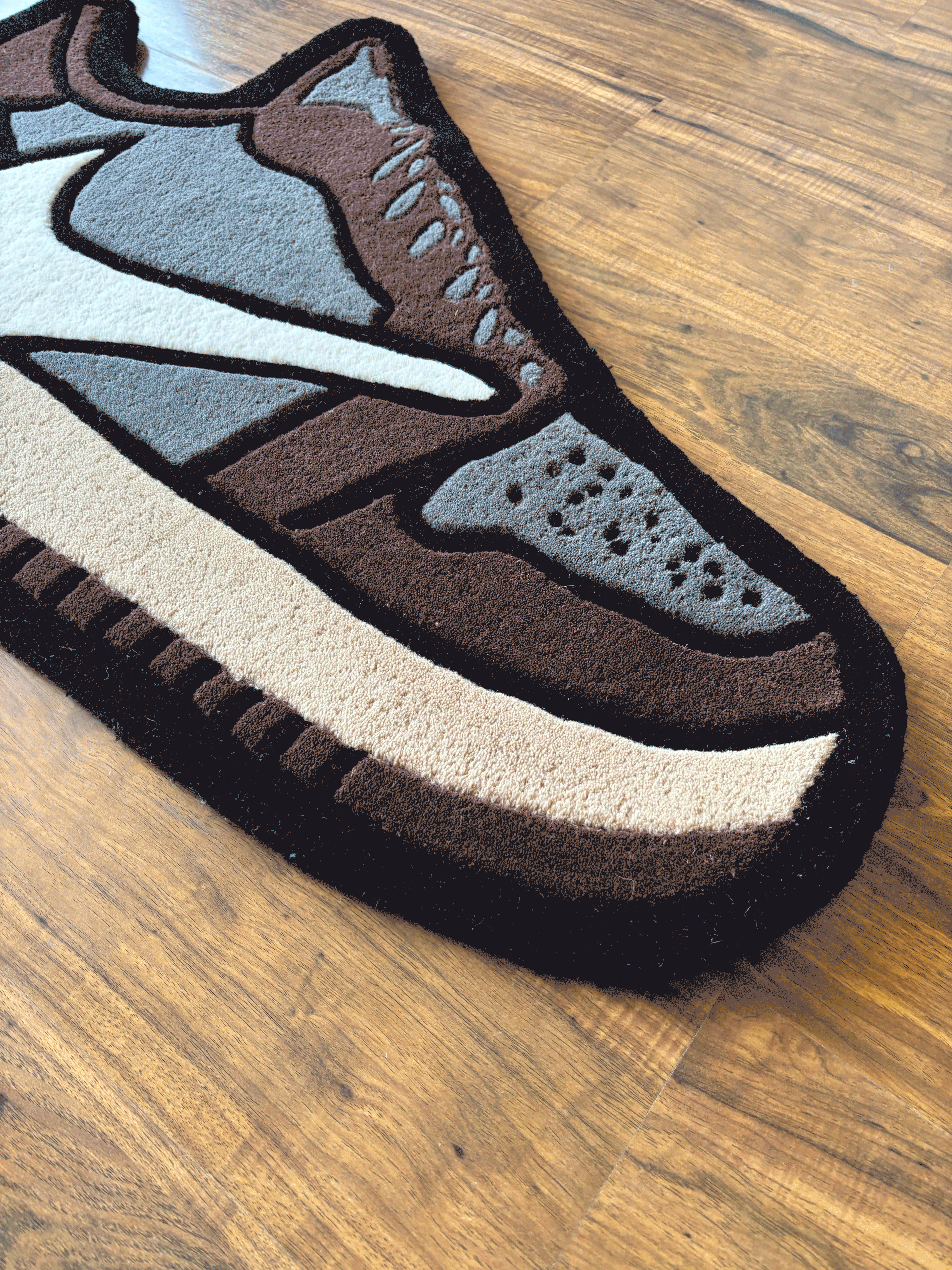 Brown Sneaker Hand Tufted Rug by The Drip Co.