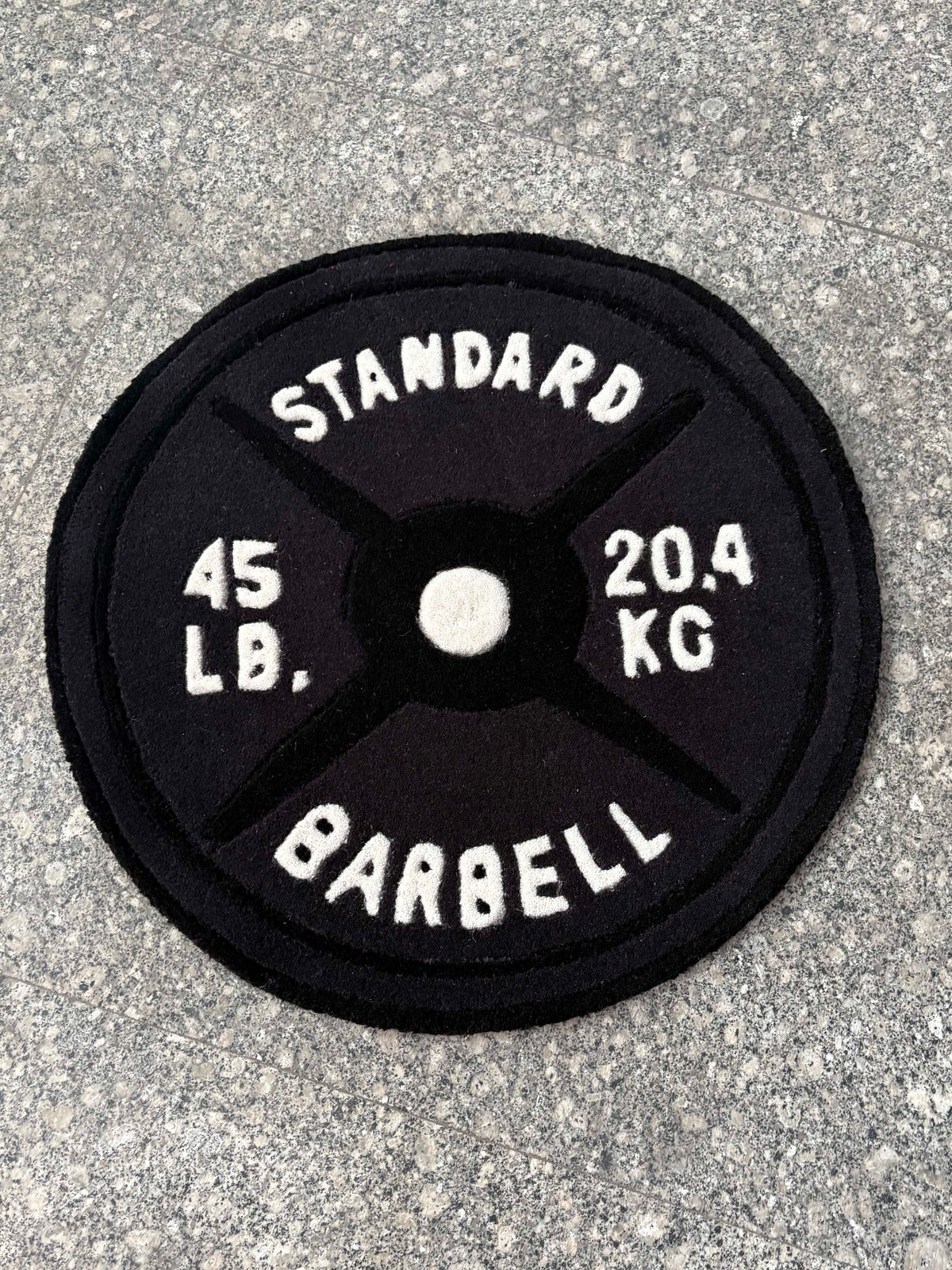Black Barbell Hand Tufted Rug