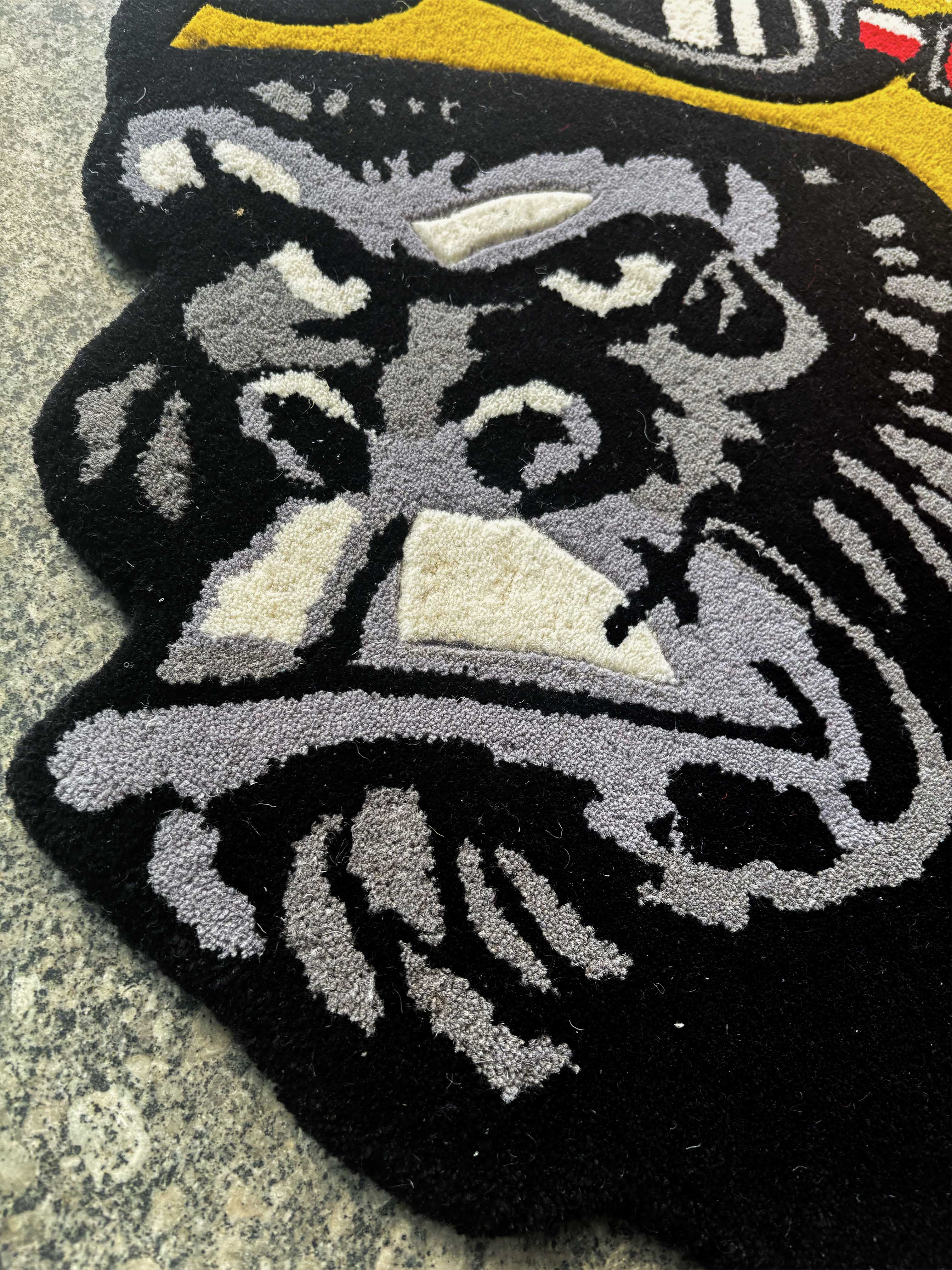 Chimpanzee biker Hand Tufted Rug