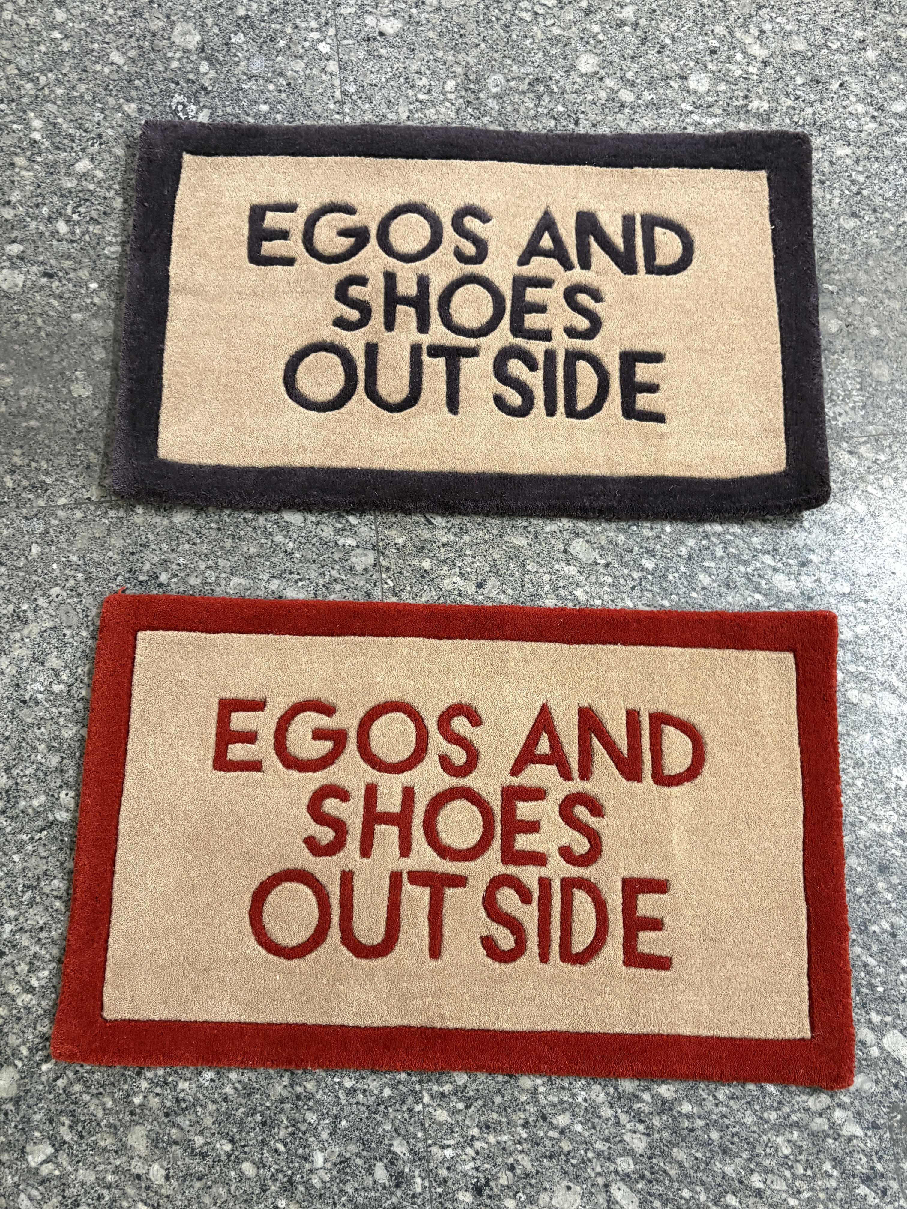 Ego and Shoes outside Hand tufted Rug