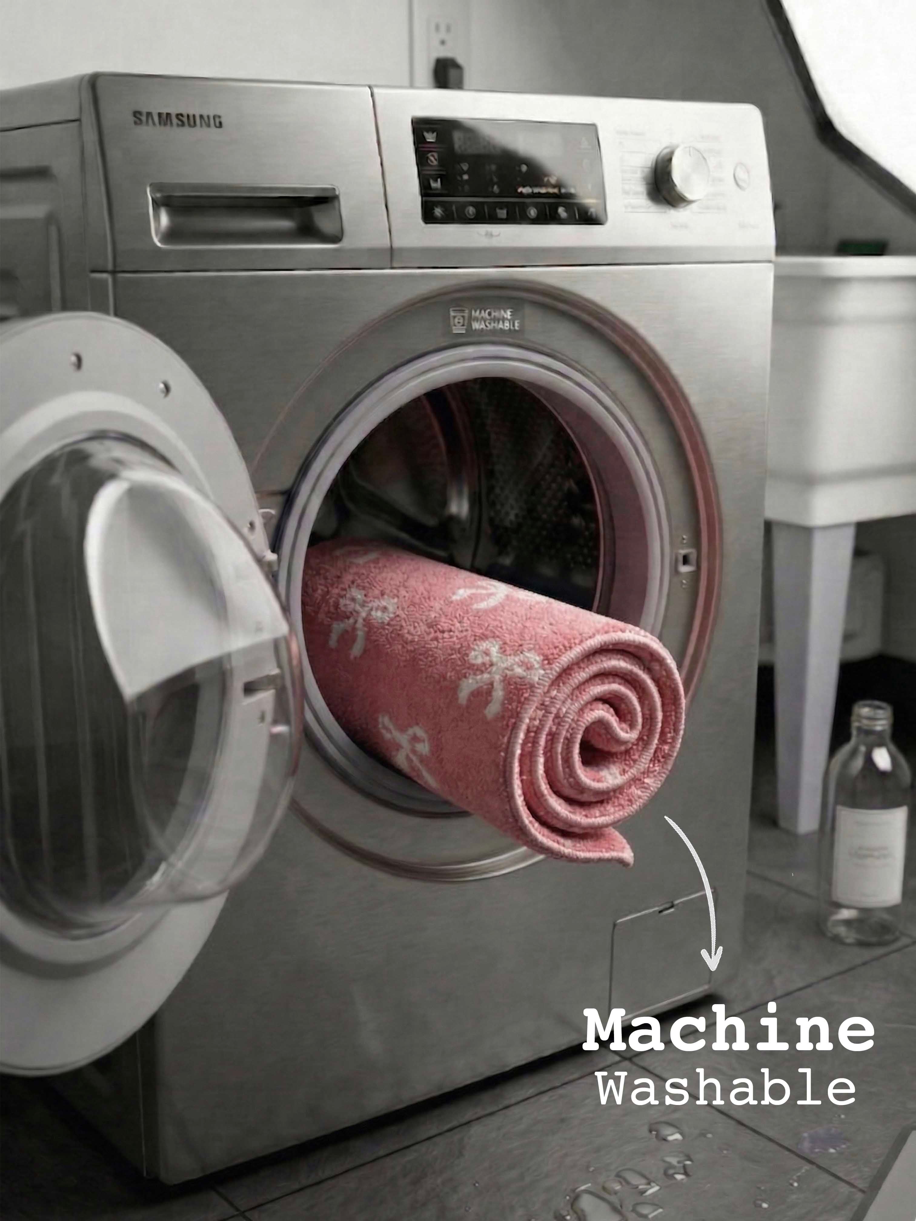 Pink Bow Bath Mat