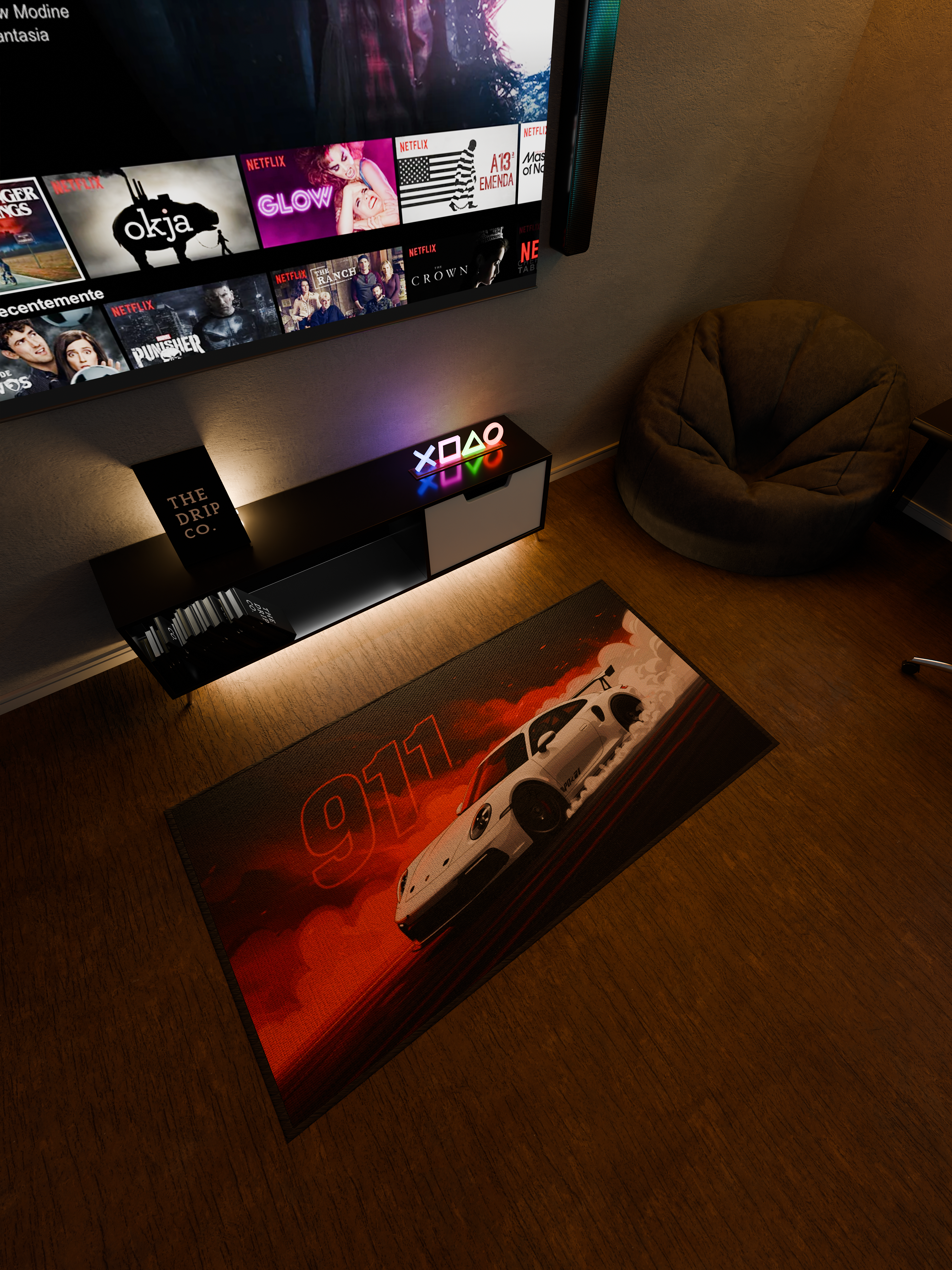 911 car Washable Rug