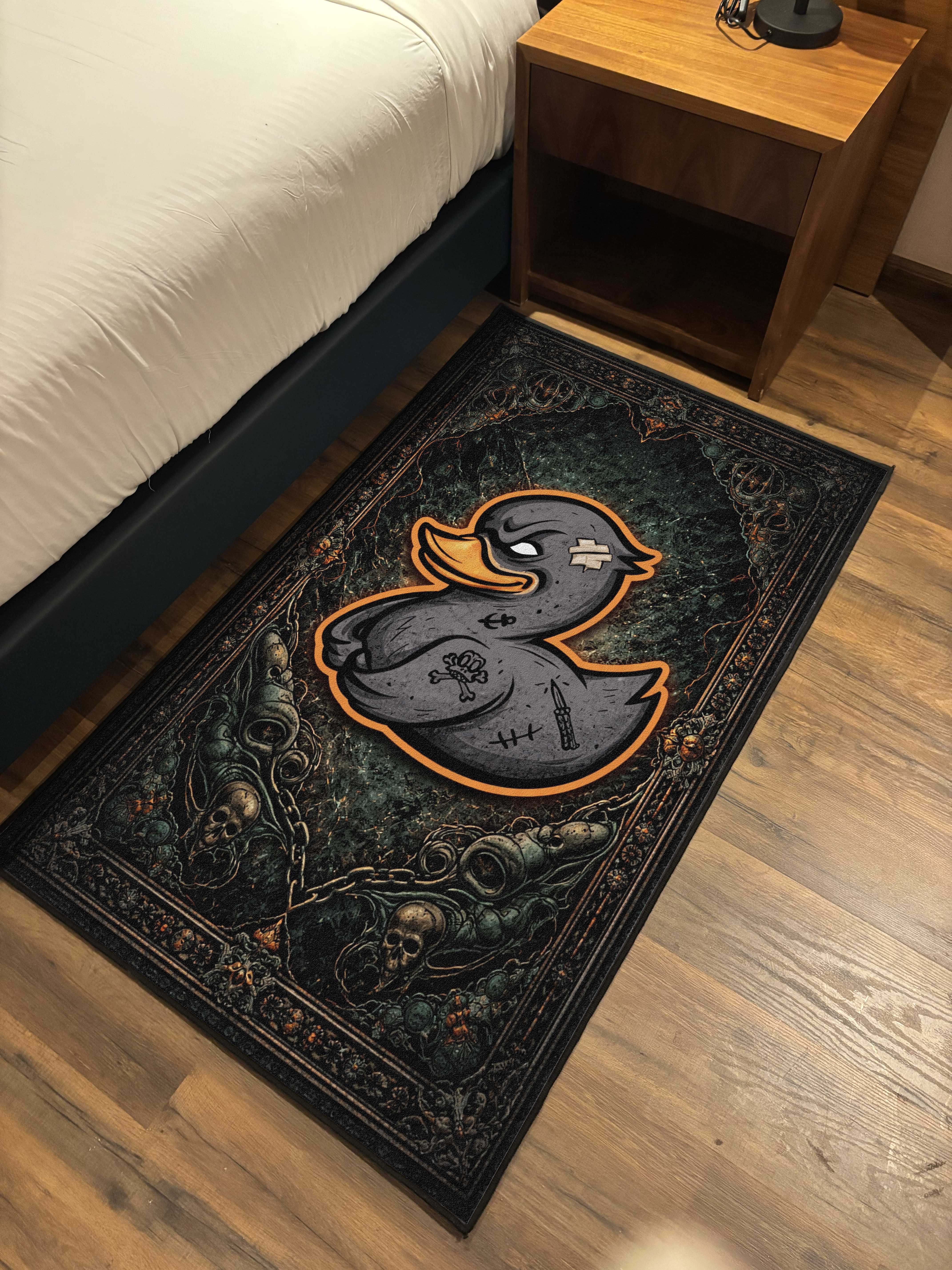 Angry Duck Traditional Washable Rug