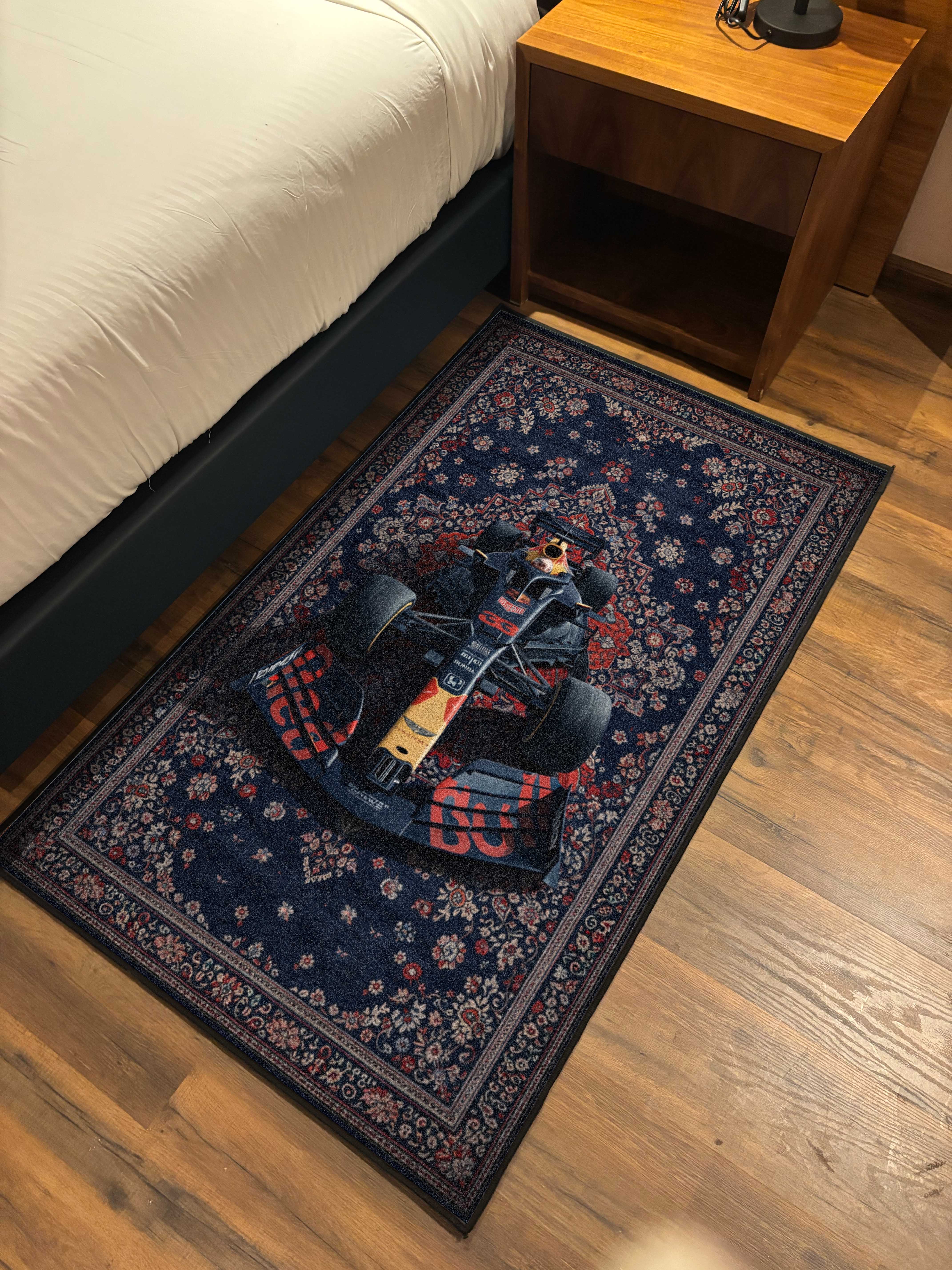 Formula 1 red & blue traditional design Washable Rug