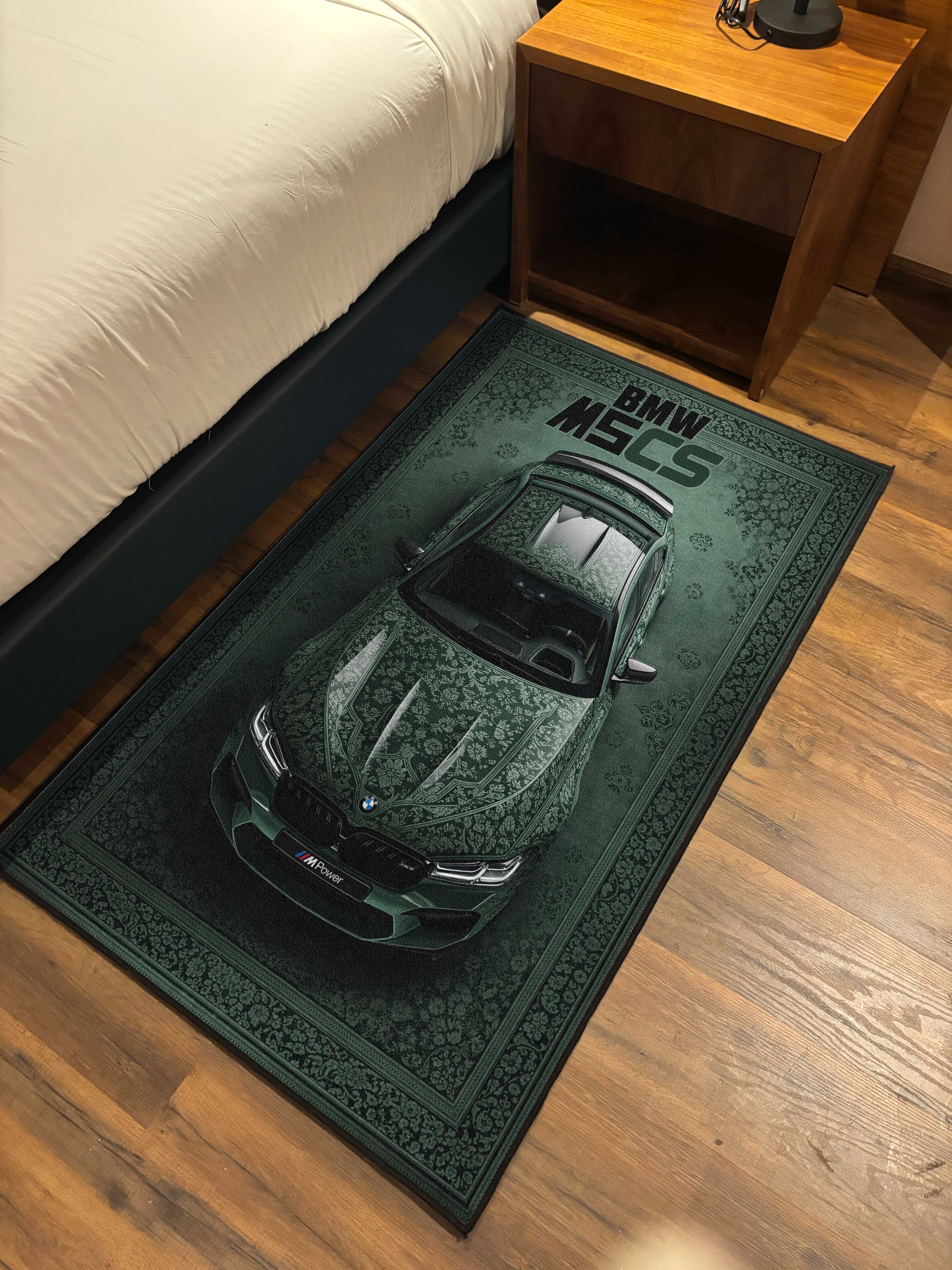 M Speed green traditional design Washable Rug