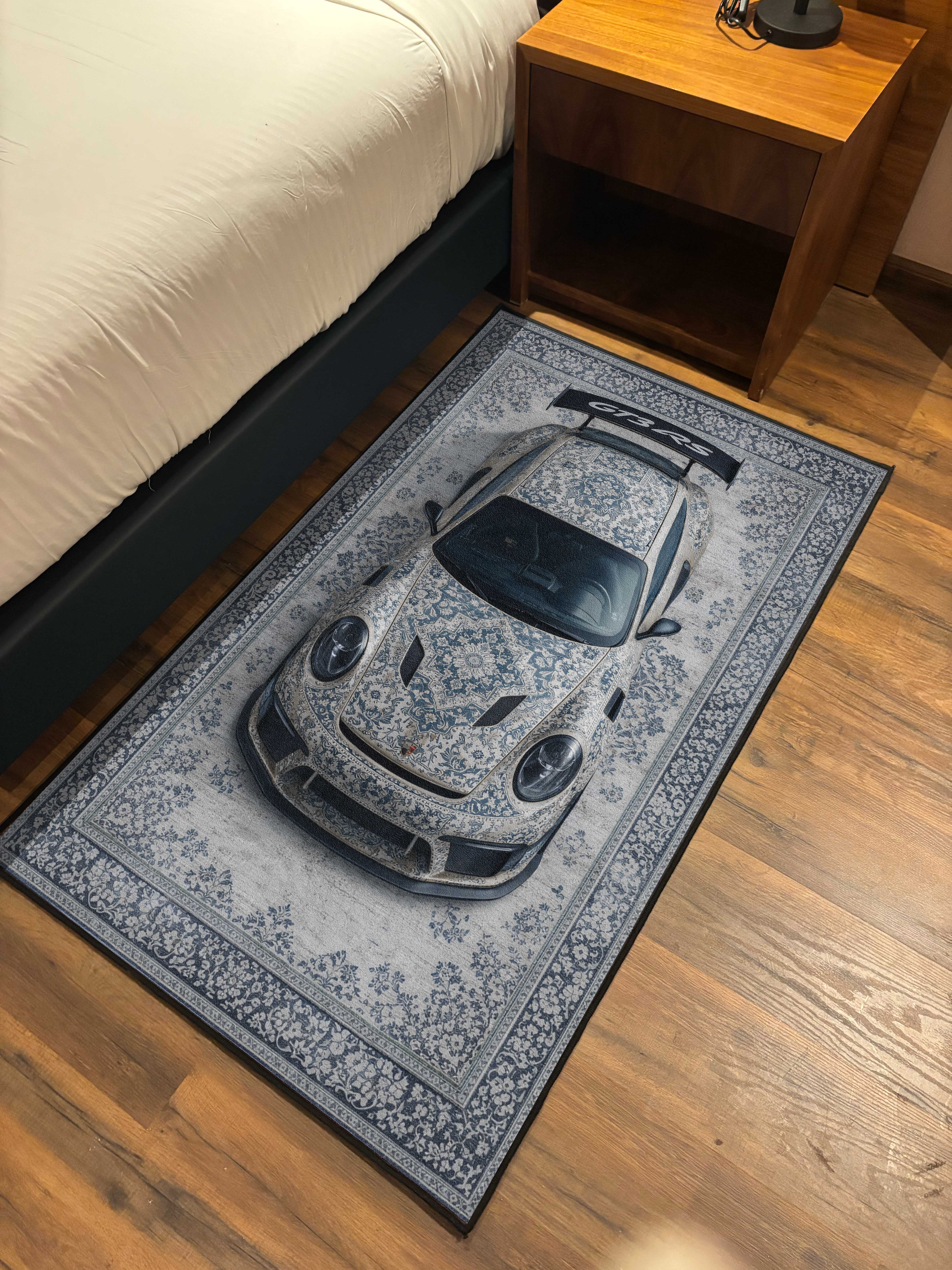 Monochrome Sports car traditional design Washable Rug