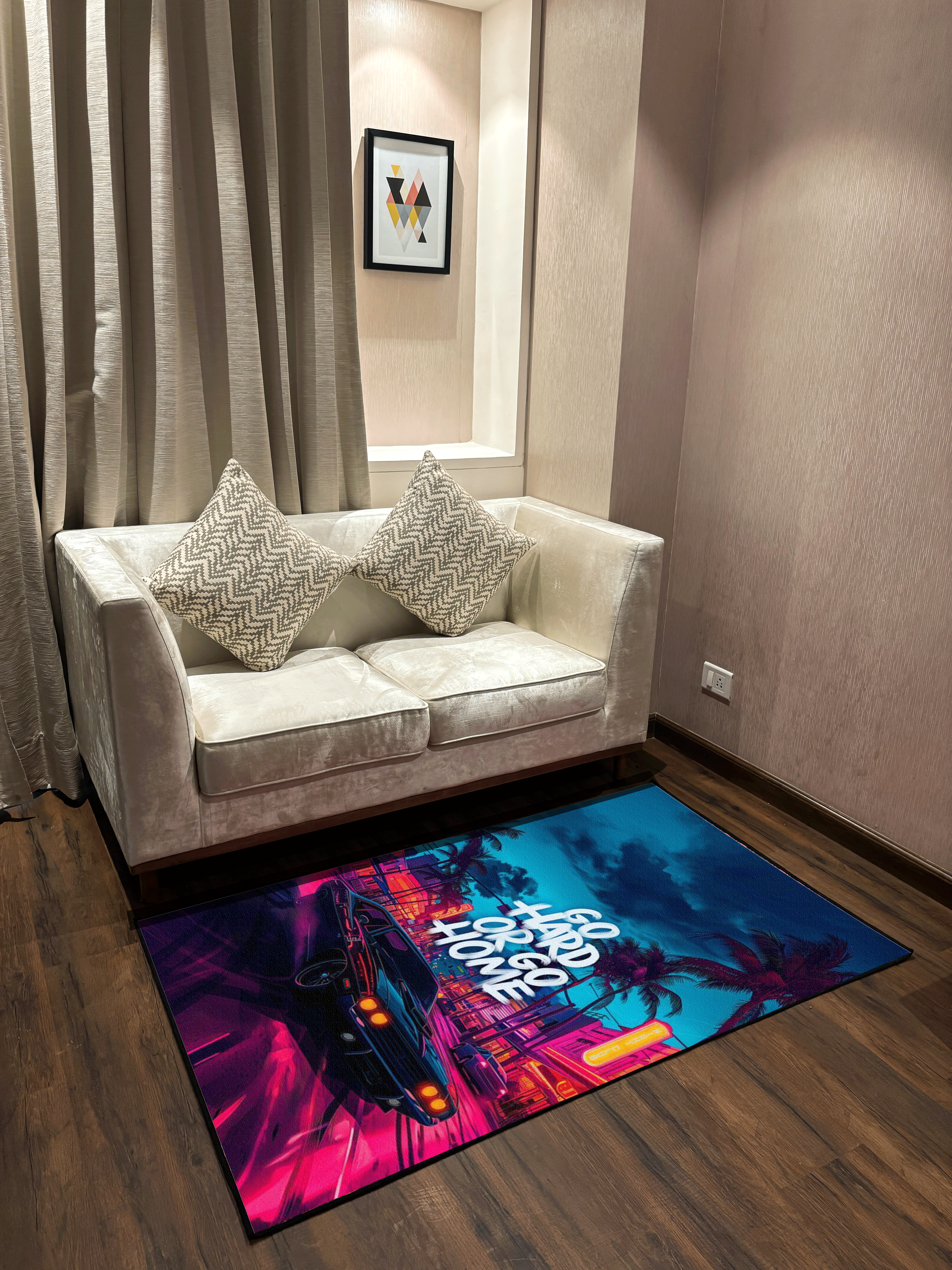 Go hard or Go Home Washable Rug