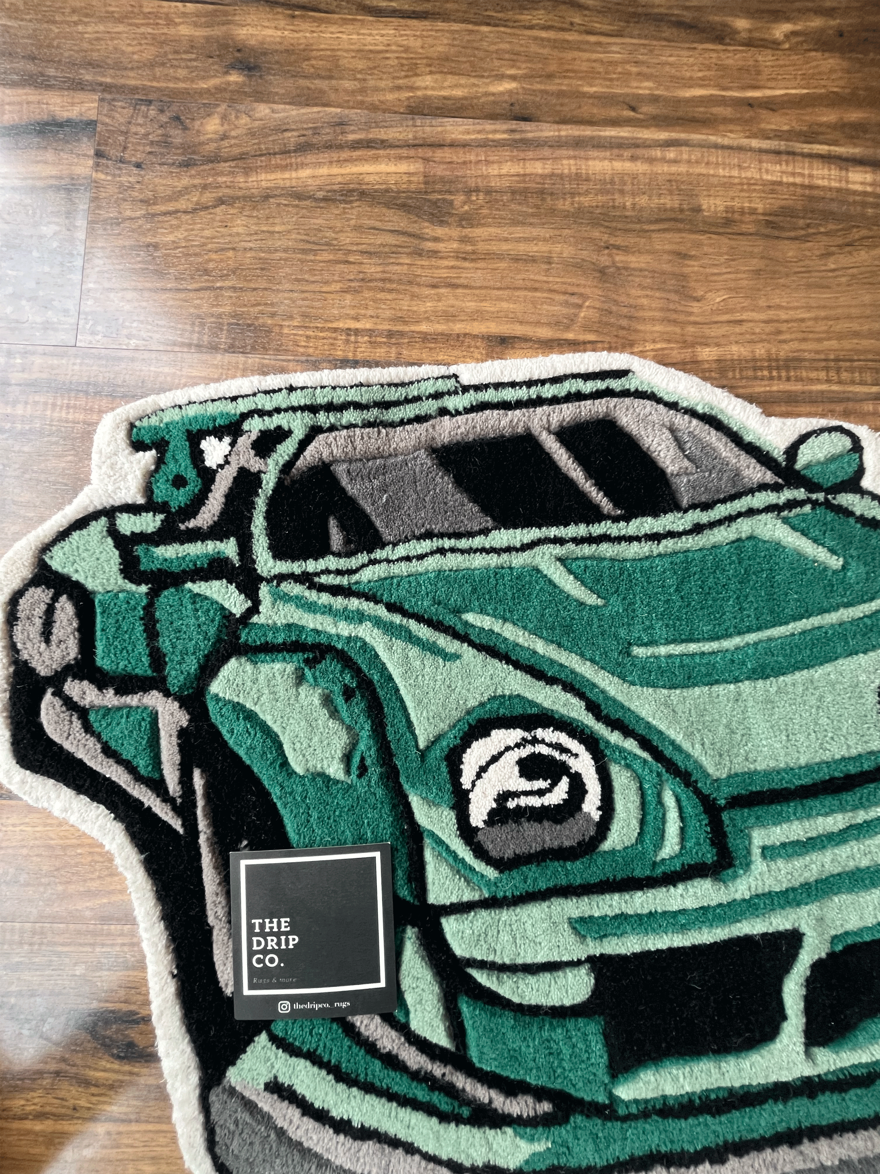 Green Sports Car Rug