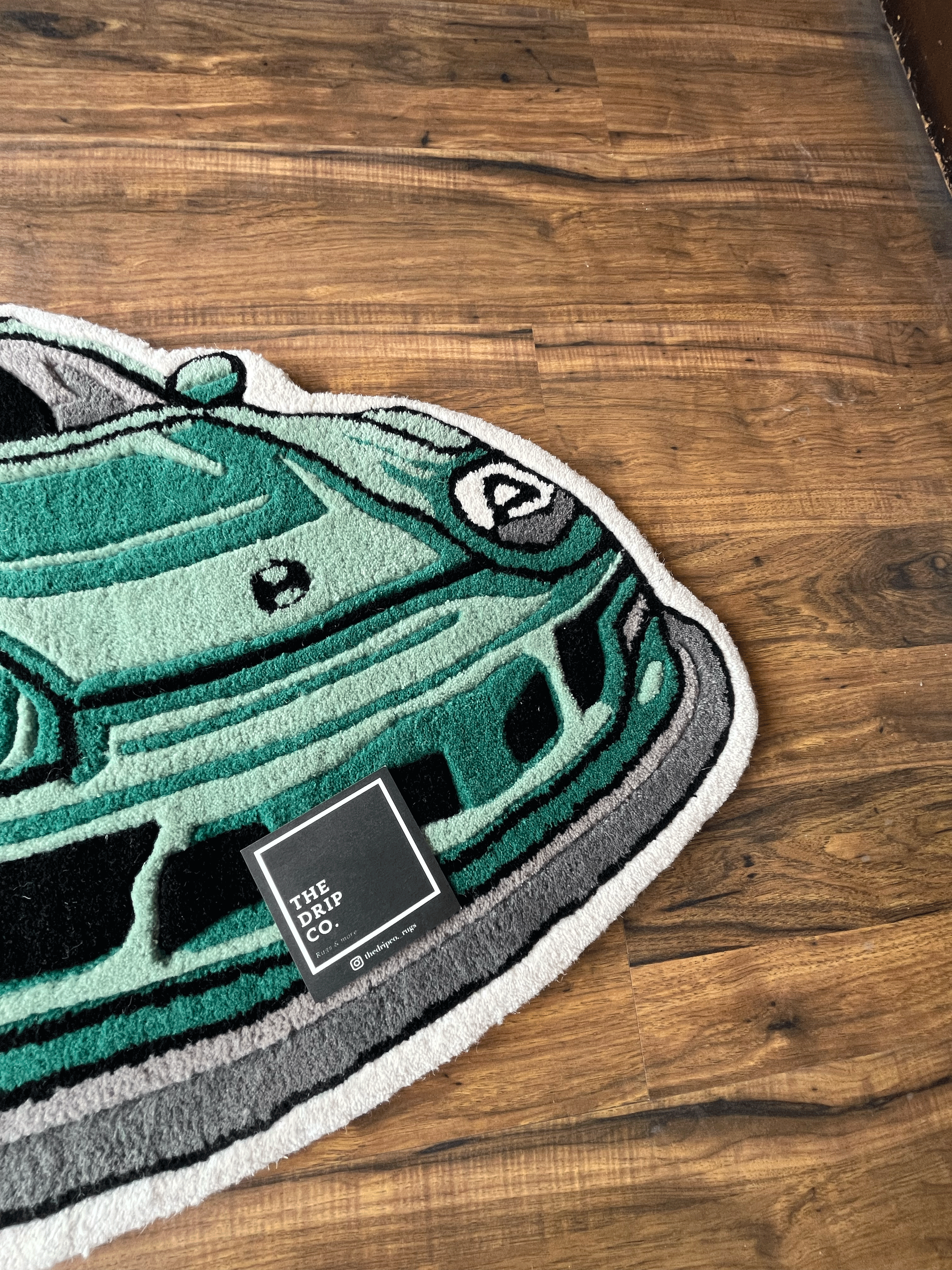 Green Sports Car Rug