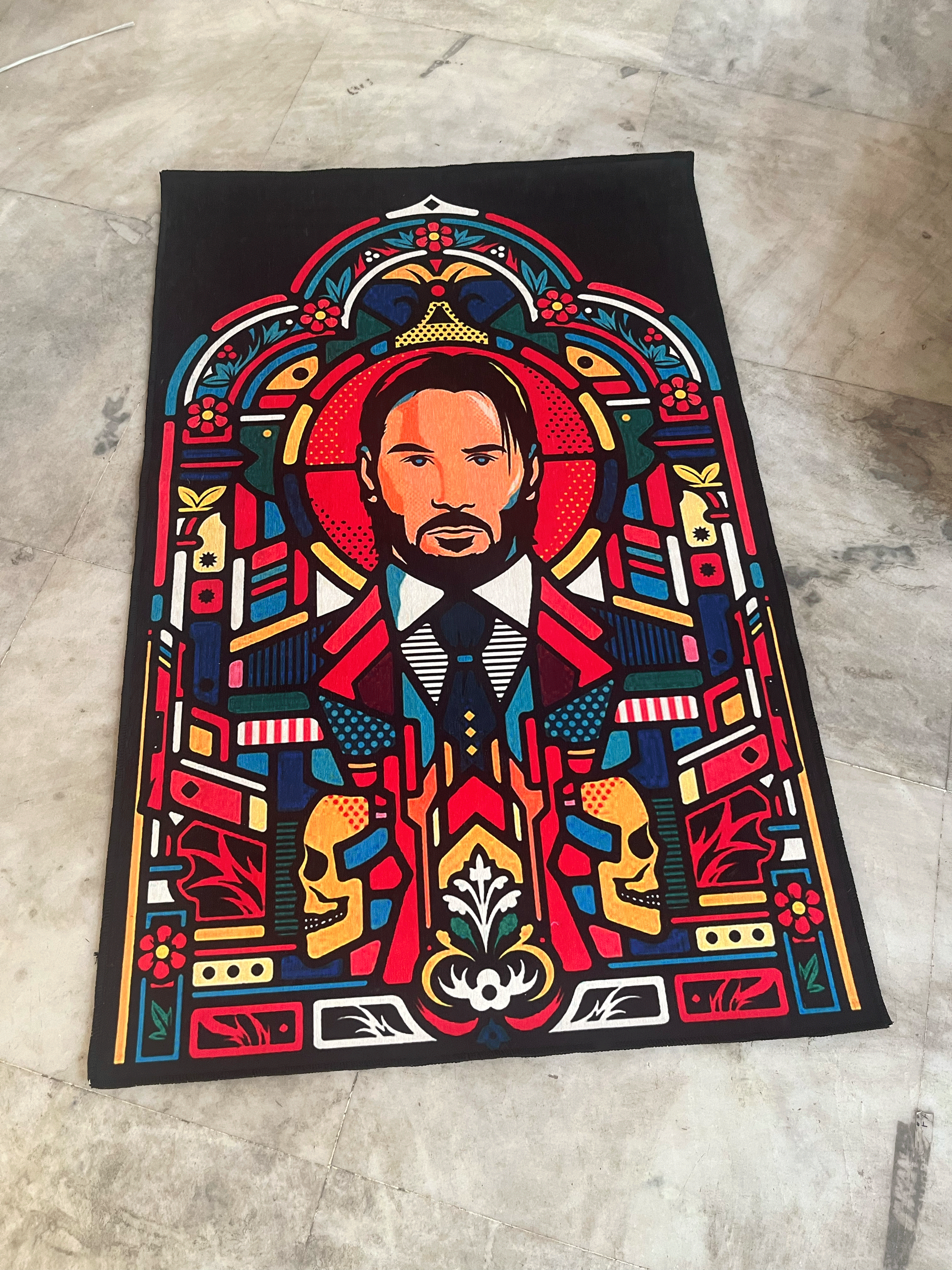 Keenu Reves Printed Washable Rug