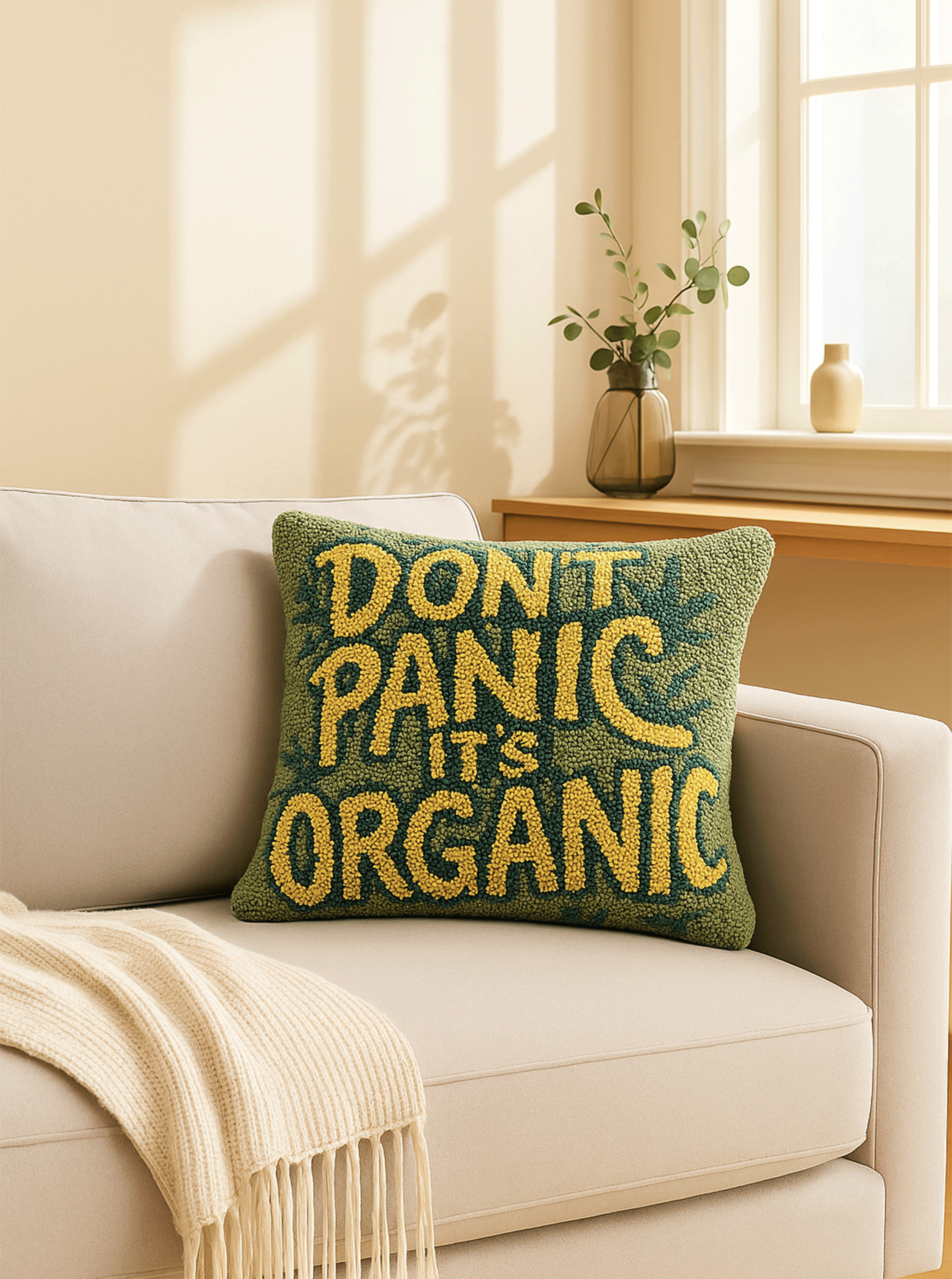 Dont Panic, its Organic Cushion cover
