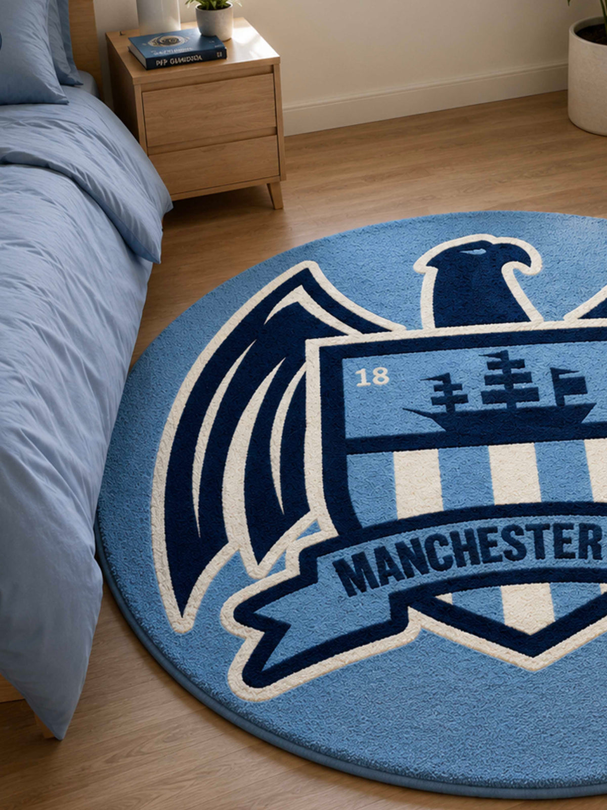 Man City fan Art Hand Tufted  Rug