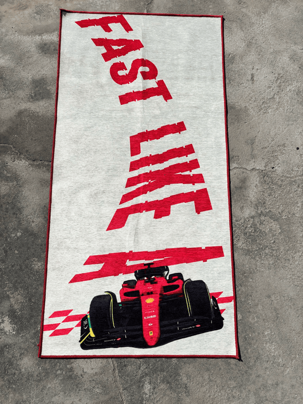 Fast as a F1 Printed washable Rug