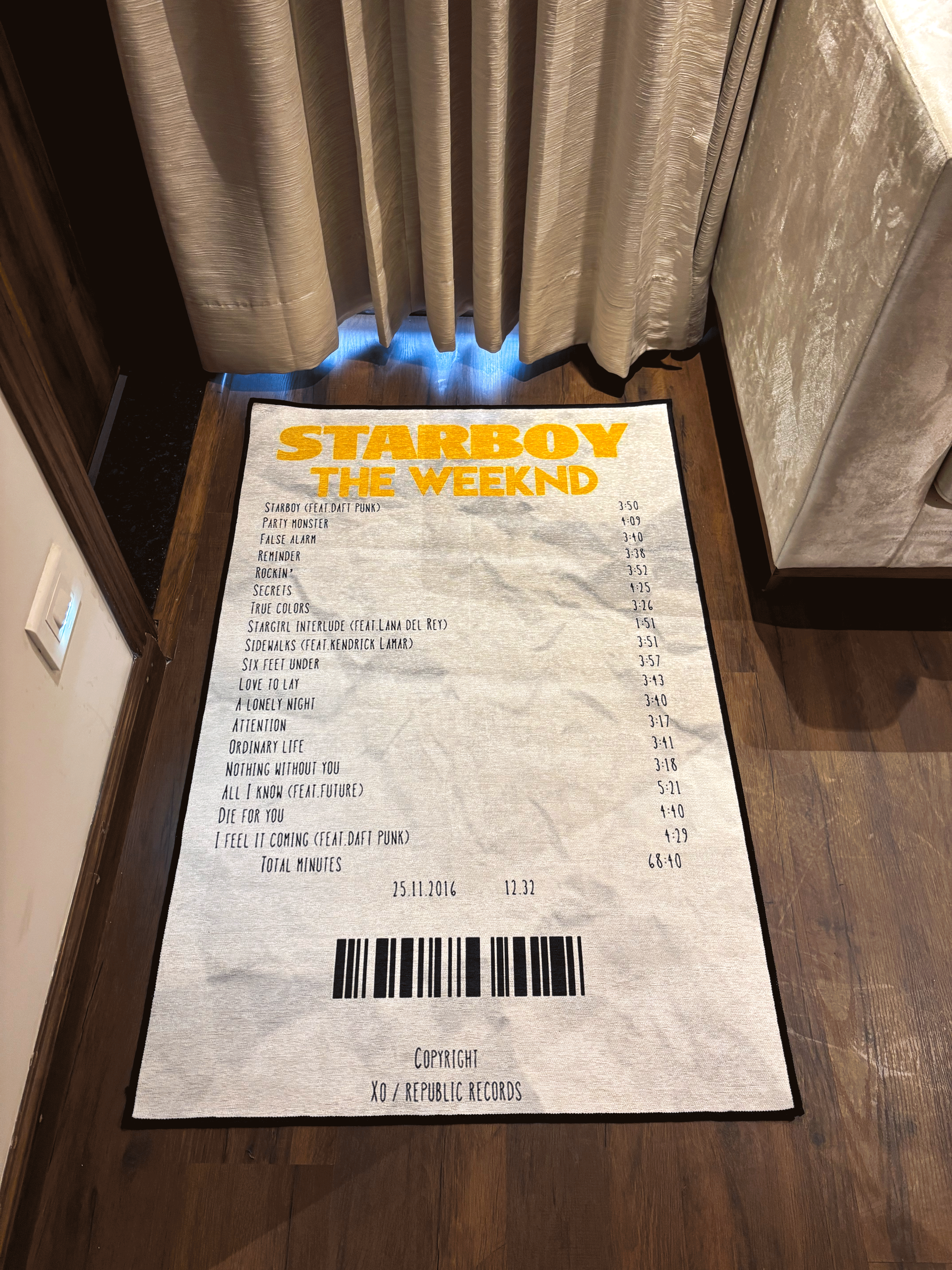Star Boy receipt Washable Rug
