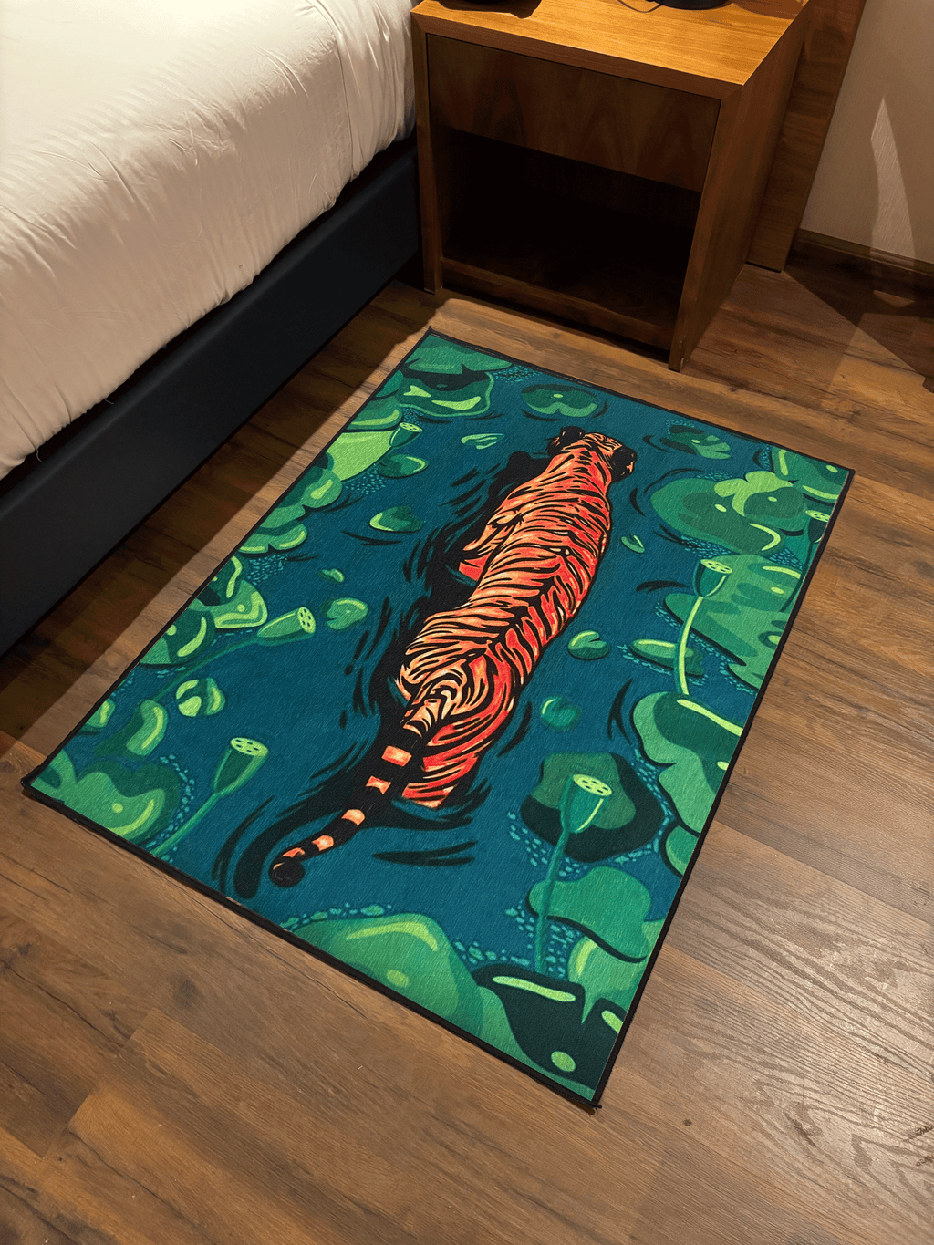 ラグ BRISTOL TIGER LARGE RUG MAT Royal Tiger Art Rubber Floor Mat (3 mm Thick) | Majestic Wildlife
